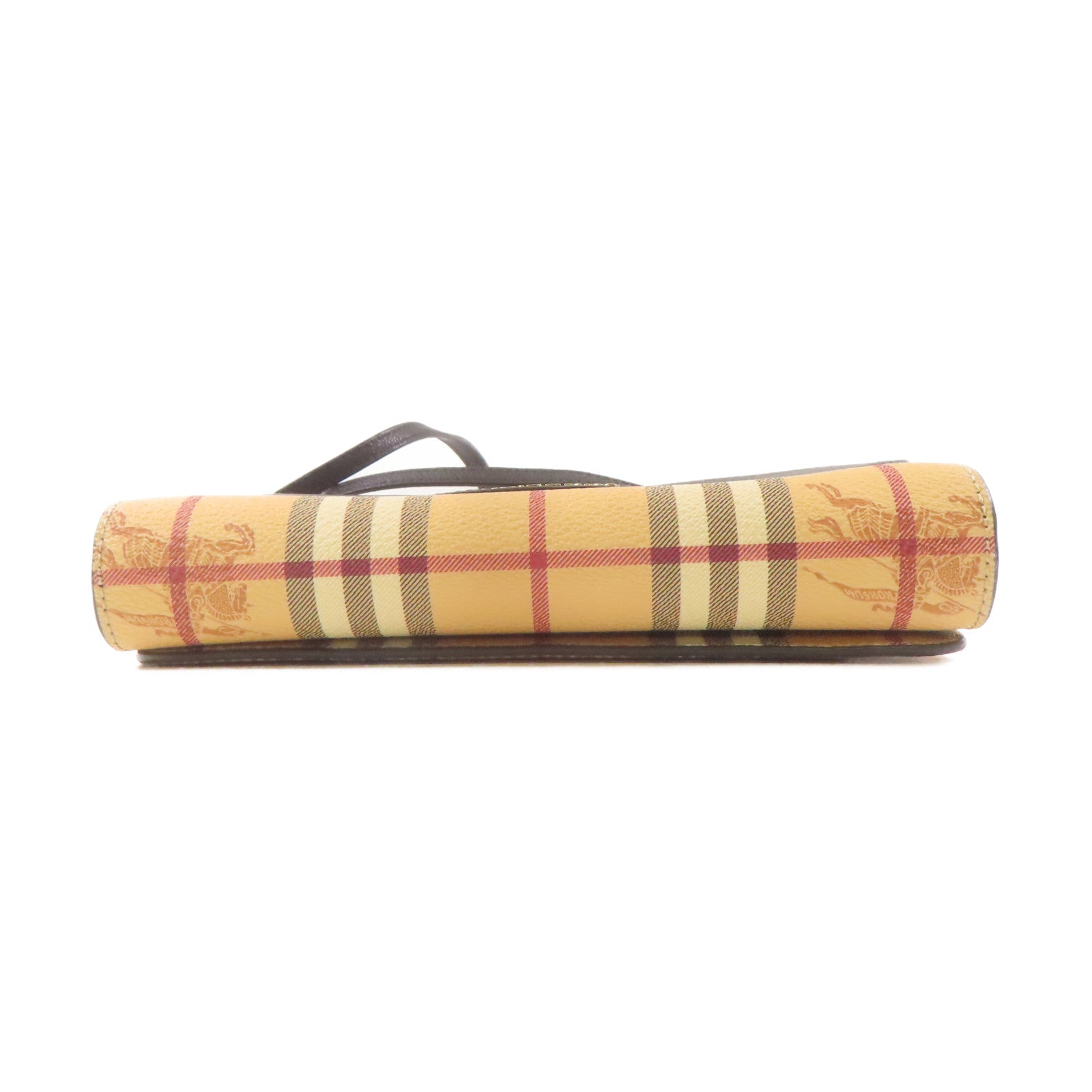 BURBERRY 塗層帆布Shoulder Bag金扣肩背袋黑色/米色