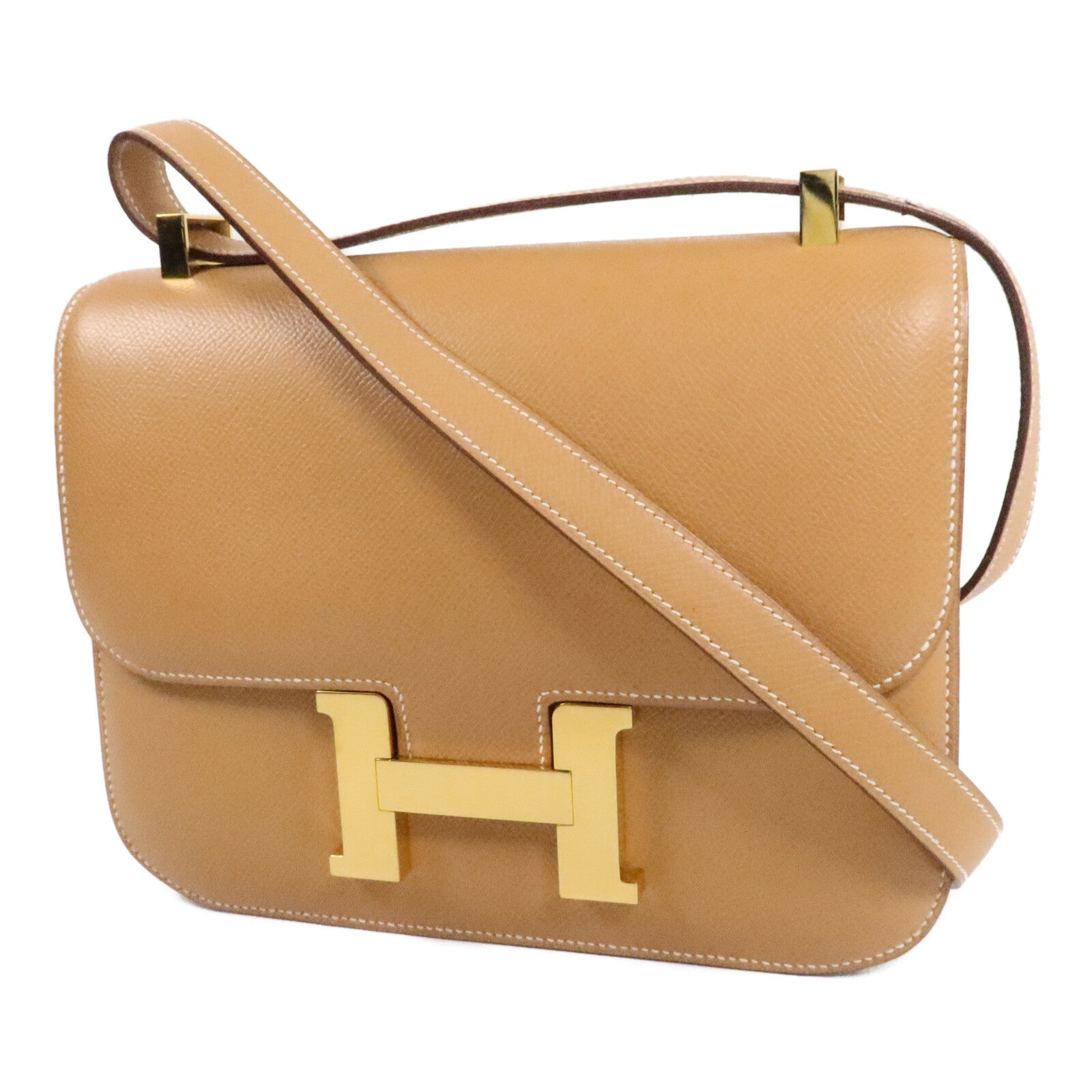 HERMES Epsom皮革Constance 24肩背袋Naturel