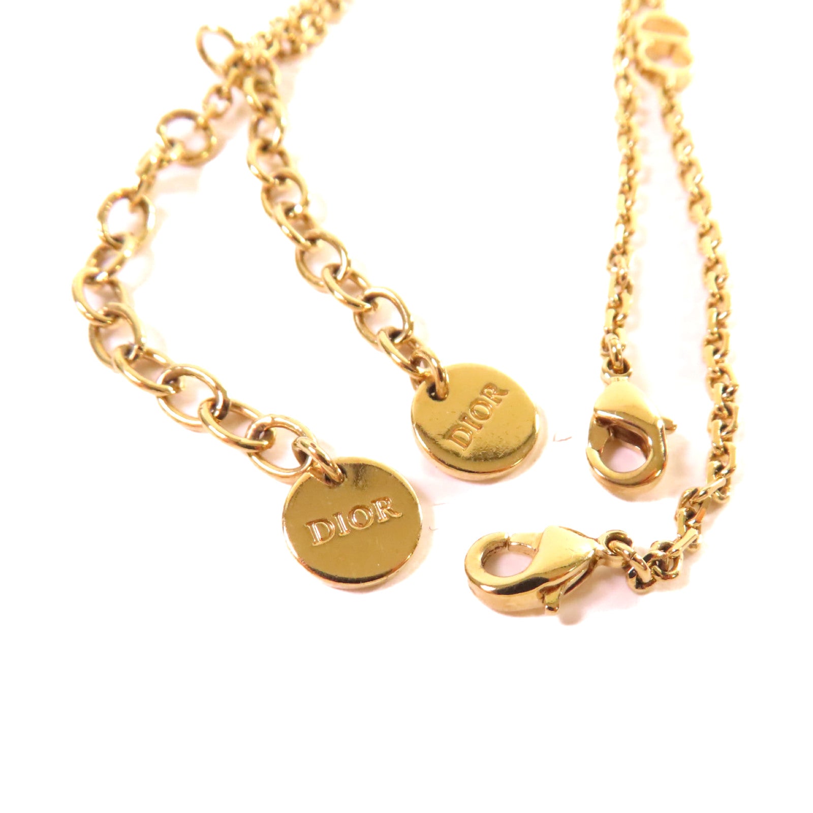 Dior 金屬/水鑽CD Bracelet金扣手鏈金色
