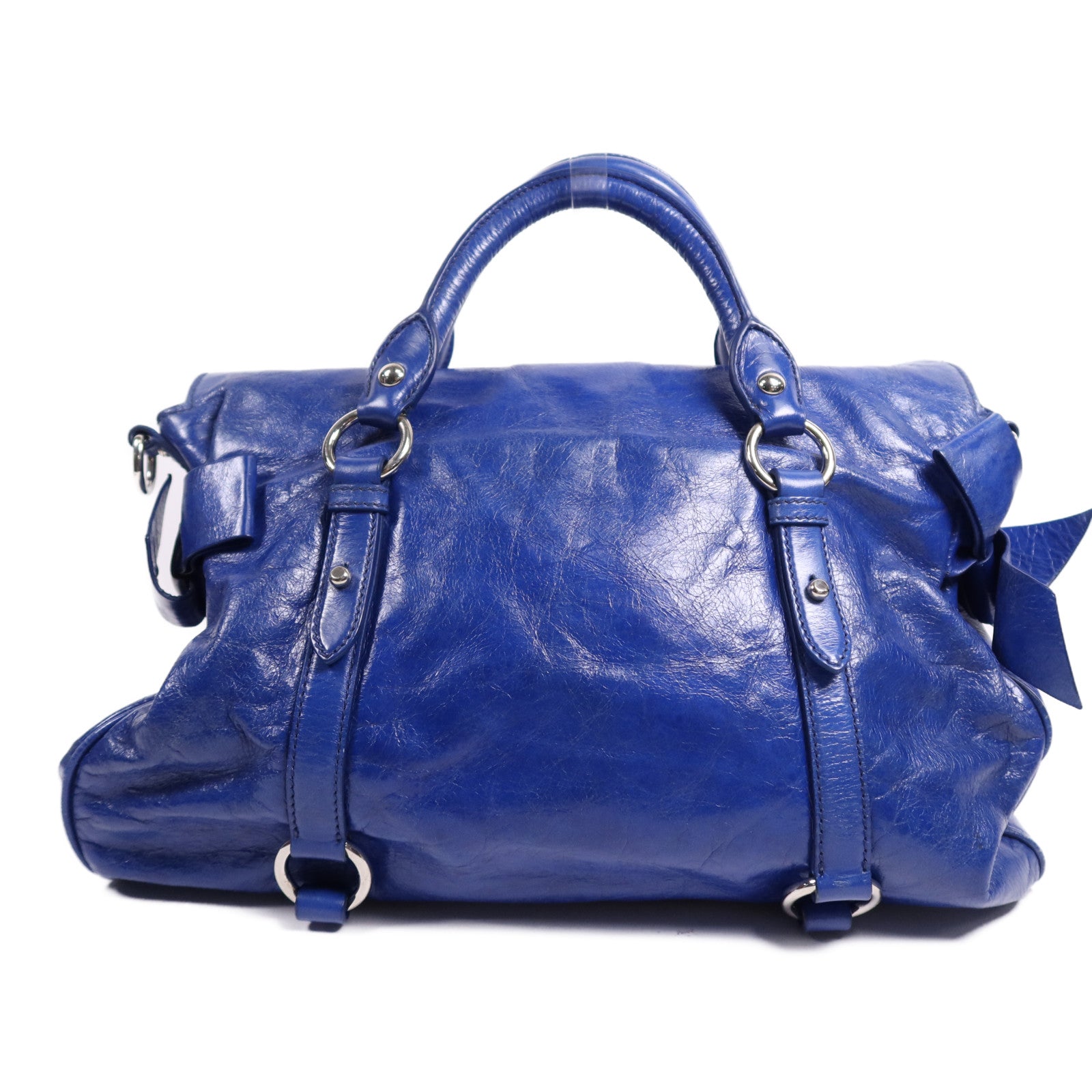 Miu Miu 牛皮皮革2 Way Shoulder Bag銀扣手挽肩背兩用袋