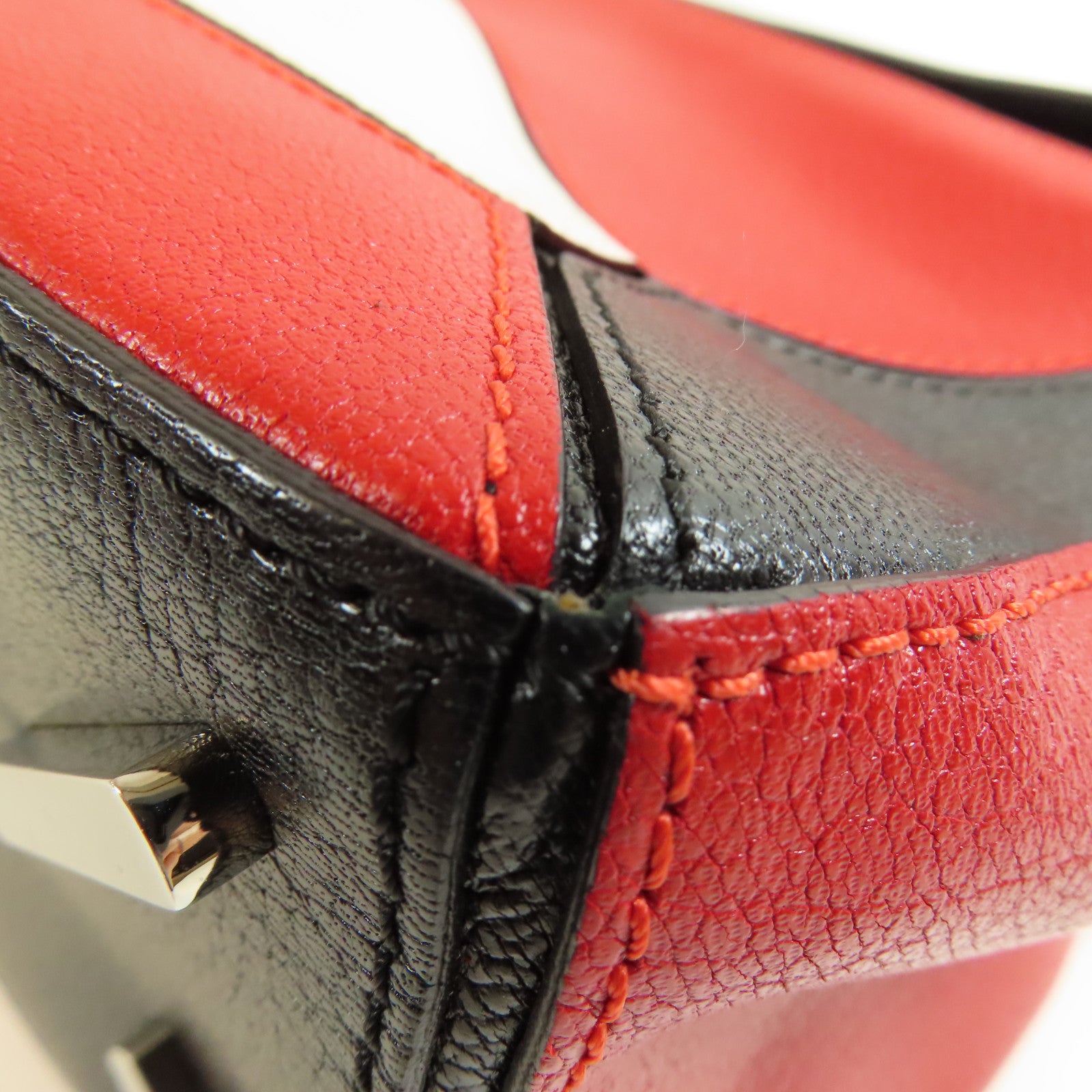 LOEWE 牛皮皮革Puzzle Medium銀扣手挽肩背兩用袋