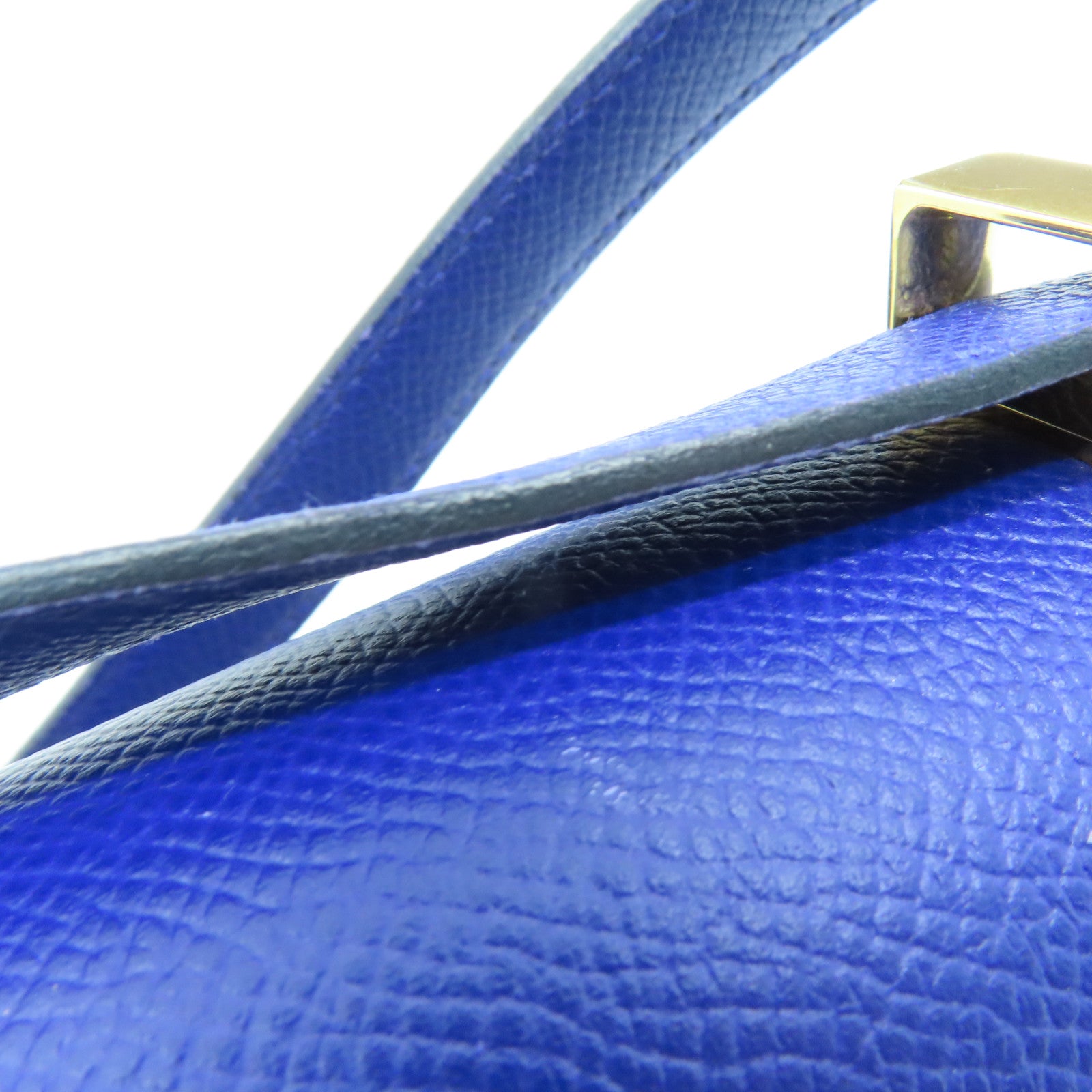 HERMES 【激減優惠】Epsom皮革Constance 24金扣肩背袋Bleu Electrique/藍色