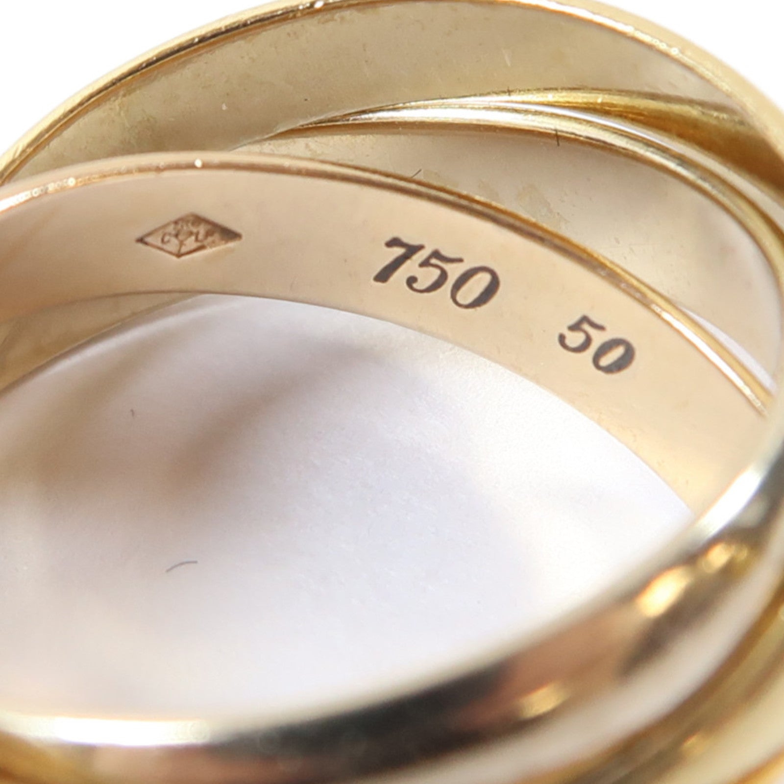 CARTIER 18K黃金/白金/玫瑰金Trinity Ring戒指Cartier#50/US#5.25
