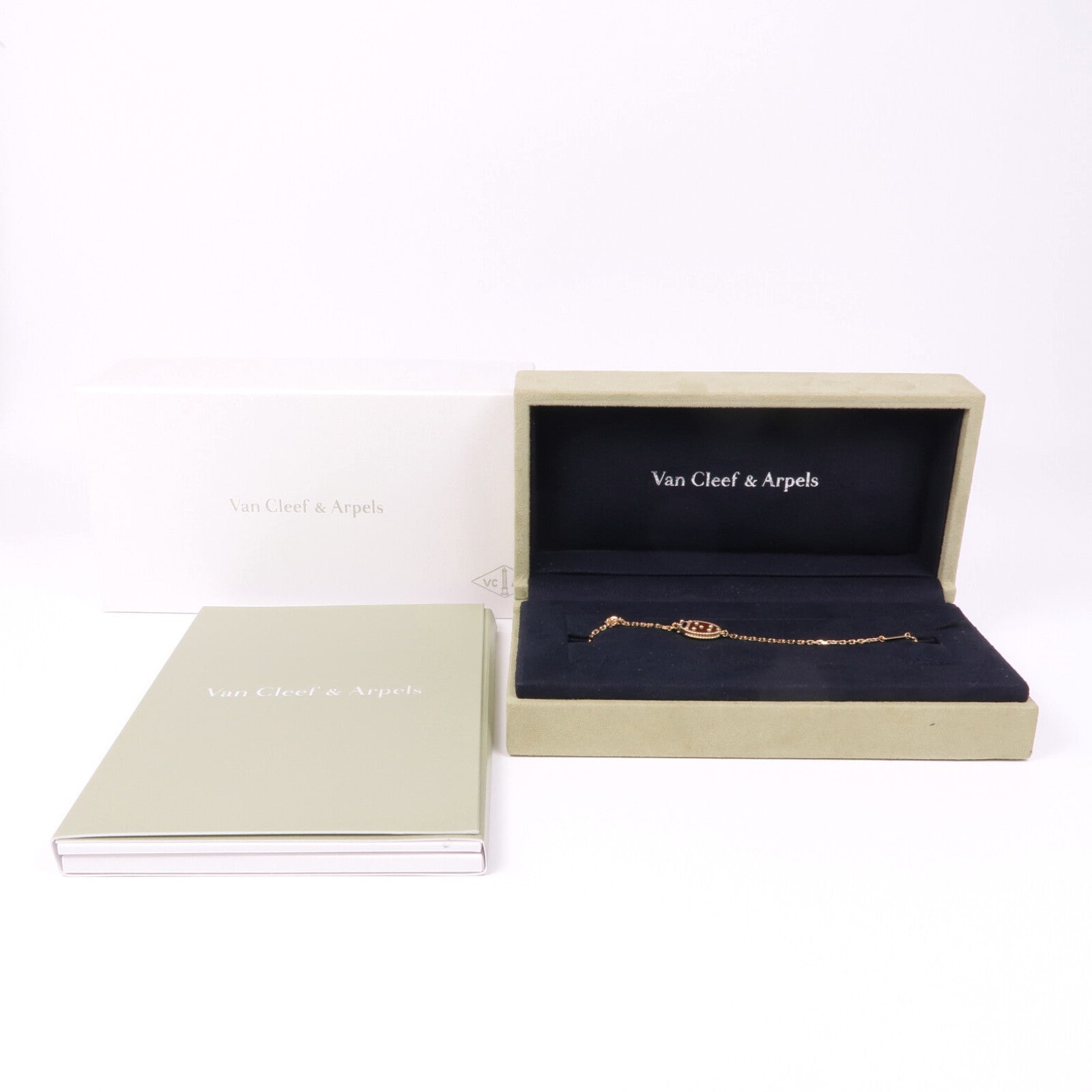 Van Cleef & Arpels 18K玫瑰金Lucky Spring Bracelet瑪瑙/縞瑪瑙手鏈