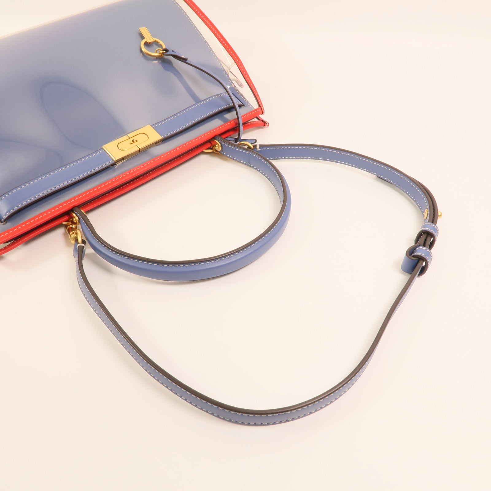 Tory Burch 牛皮皮革Lee Radziwill金扣手挽肩背兩用袋