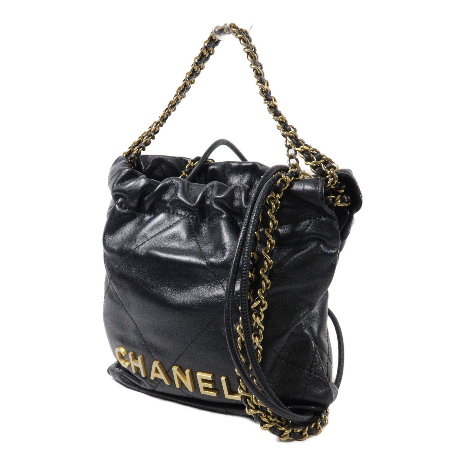CHANEL 牛皮皮革Chanel 22 Mini鏈帶手挽肩背兩用袋