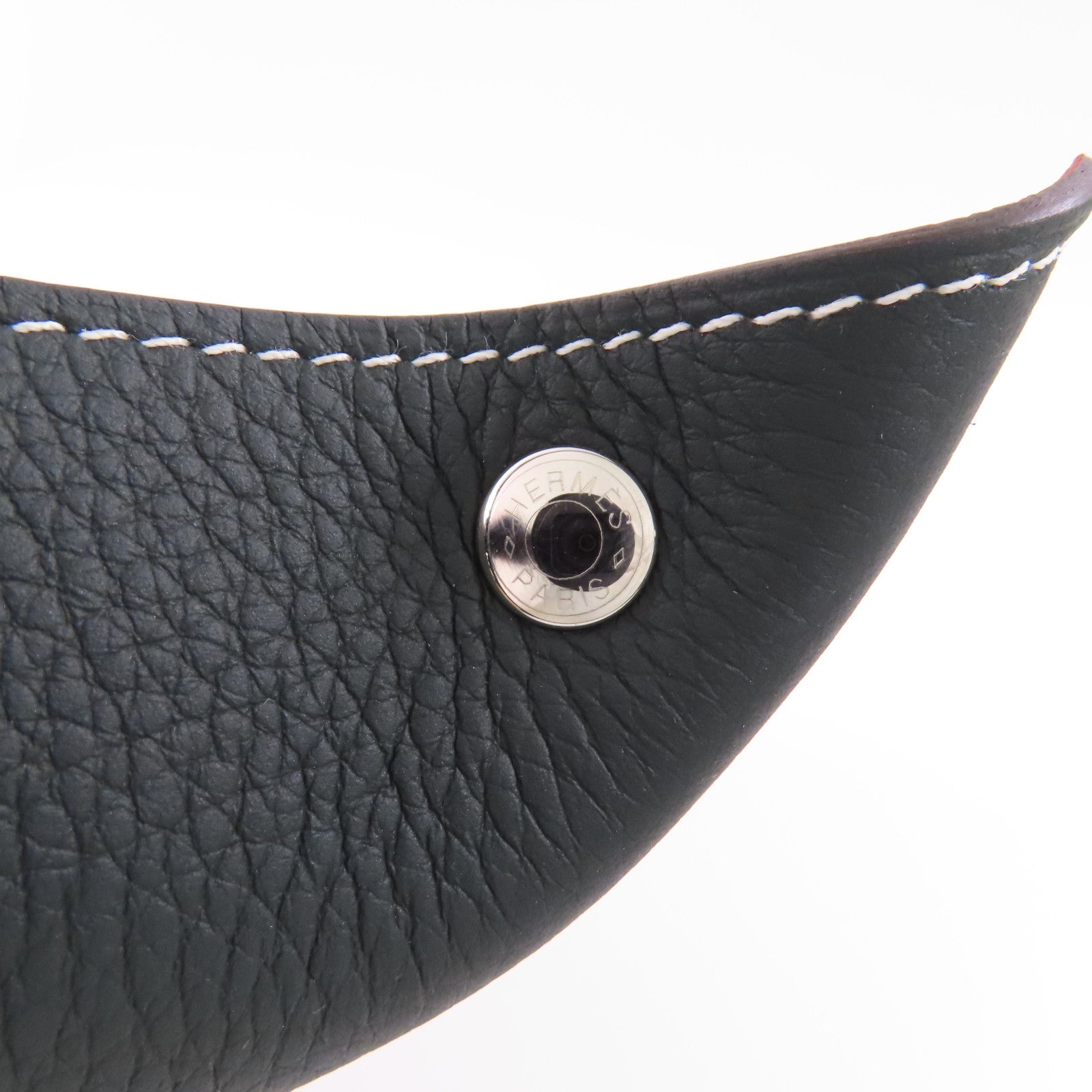 HERMES PHW In The Loop Change Tray Taurillon Clemence Leather Green Brown