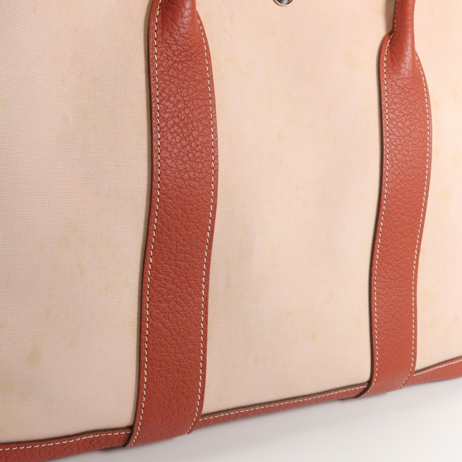 HERMES Toile/Negonda皮革Garden Party PM手挽袋Rose Sakura/Rouge Duchesse