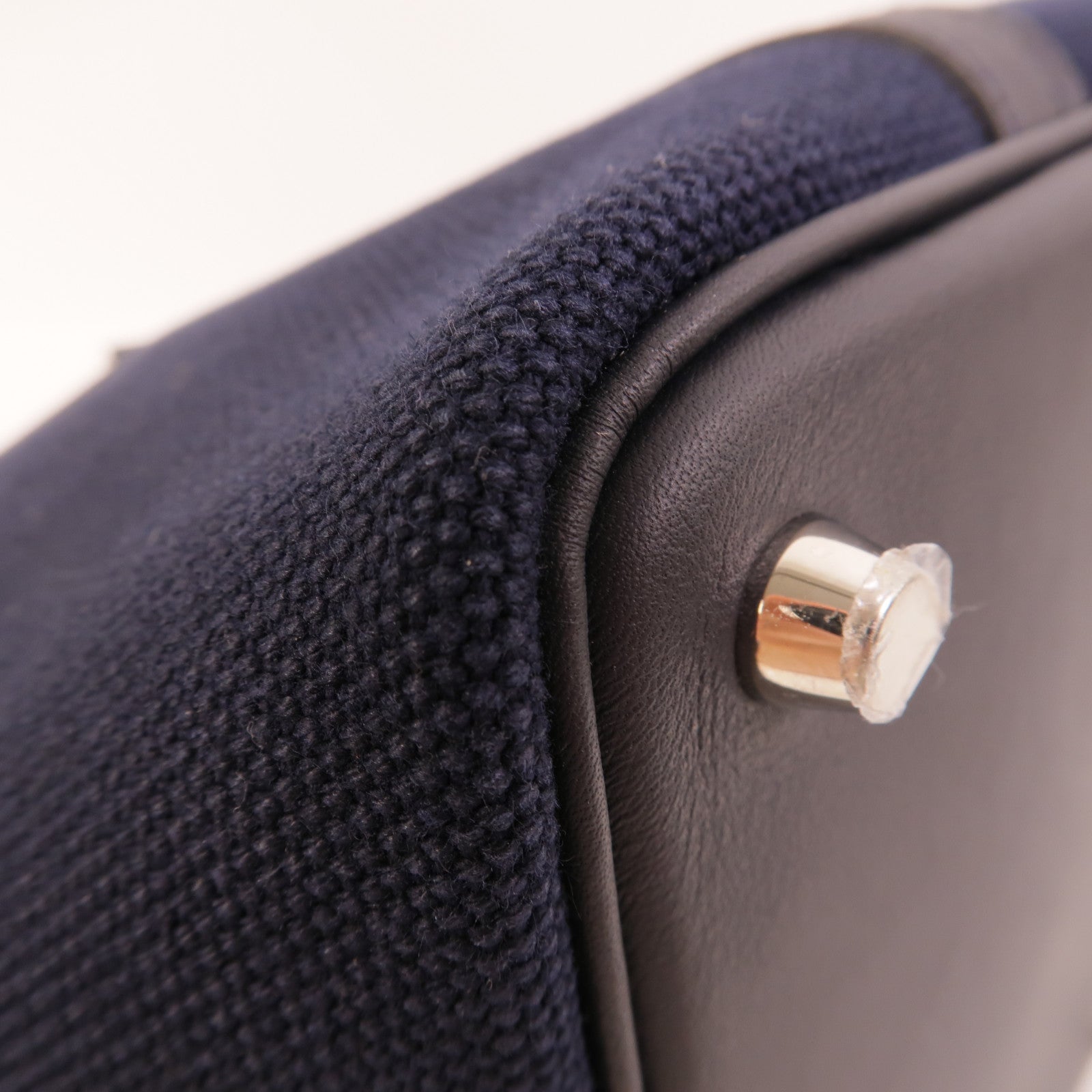 HERMES 帆布/皮革Picotin Cargo PM手挽袋Bleu Marine