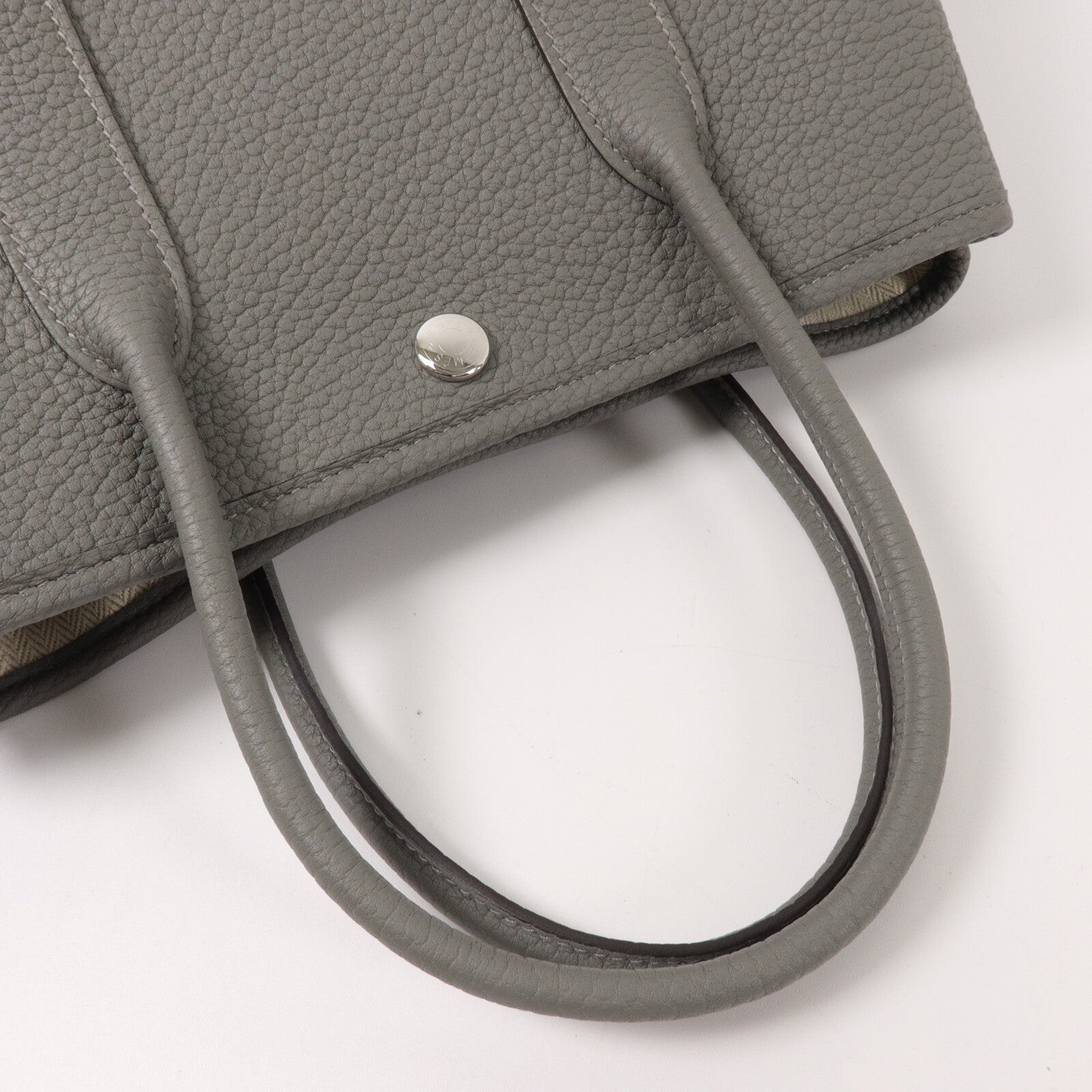 HERMES Negonda皮革Garden Party TPM手挽袋Gris Meyer