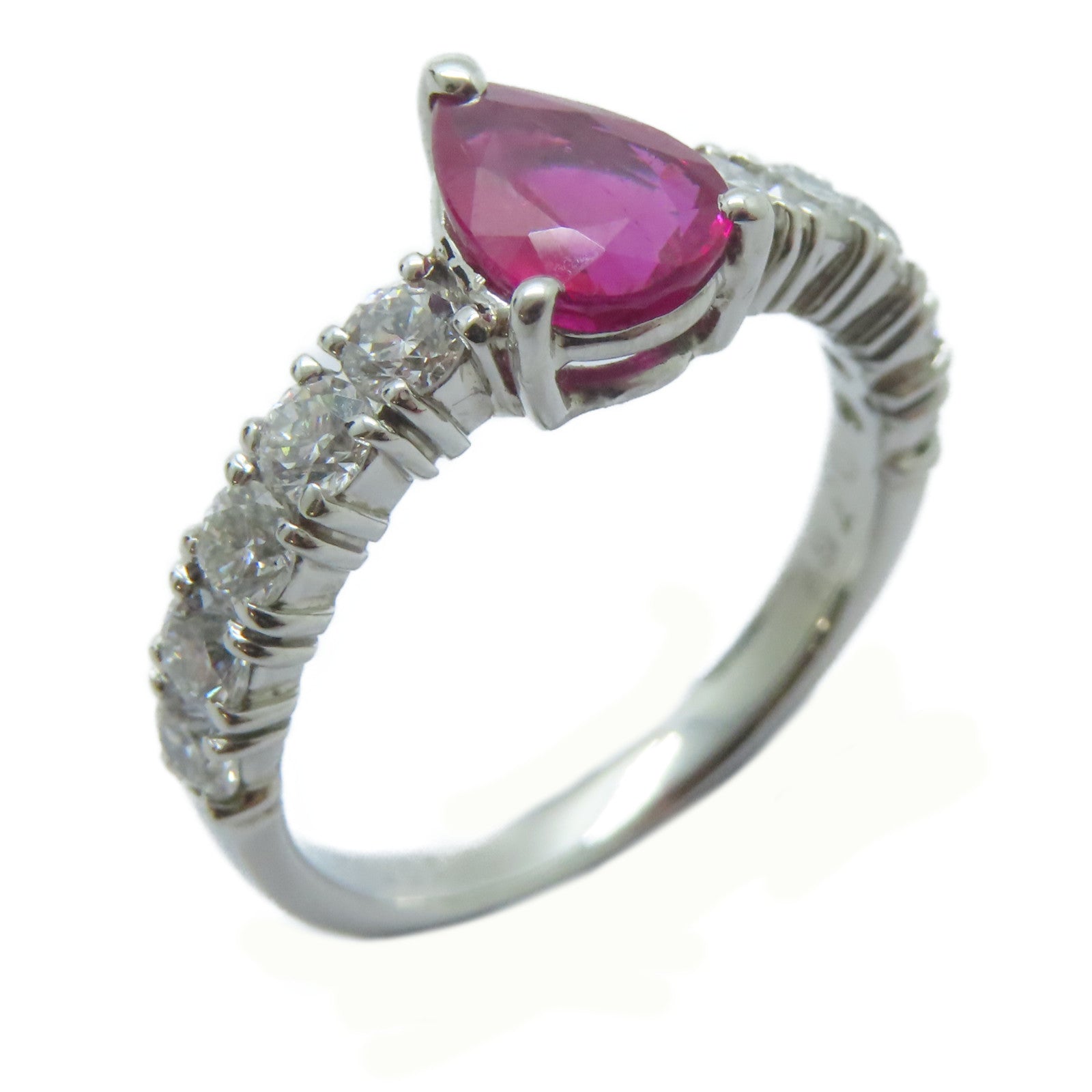 JEWELRY 【激減優惠】PT900鉑金Ruby Ring 1.02ct紅寶石/0.765ct鑚石戒指US#5.5