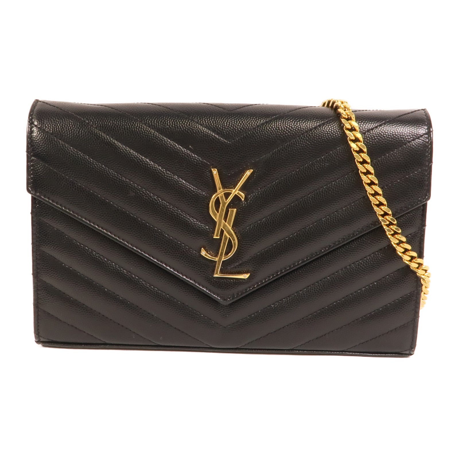 YVES SAINT LAURENT 牛皮皮革Cassandre Envelope鏈帶肩背袋