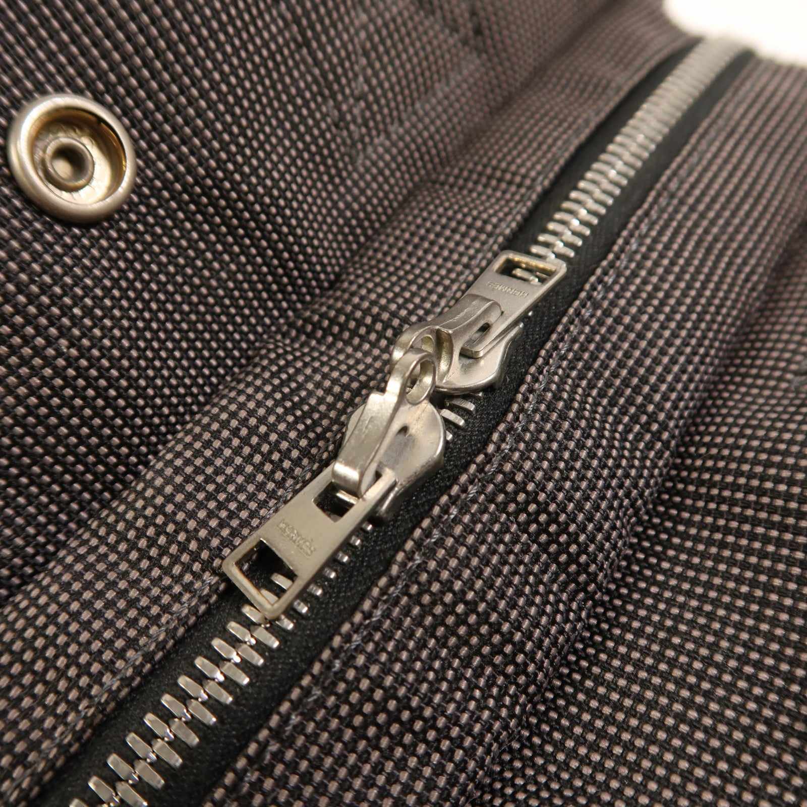 HERMES 帆布Herline銀扣手挽袋