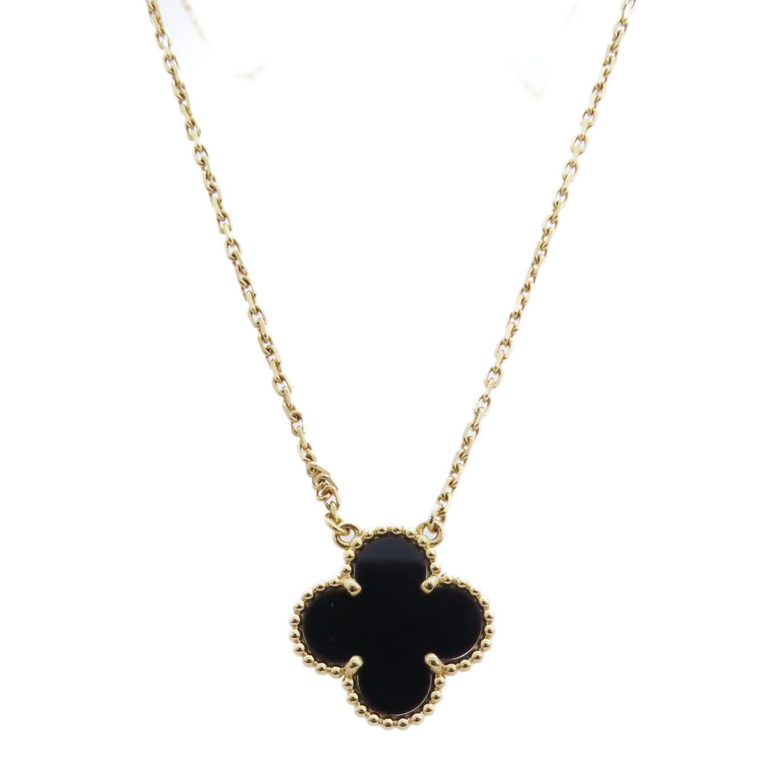 Van Cleef & Arpels 18K黃金/瑪瑙Vintage Alhambra Necklace金扣項鏈
