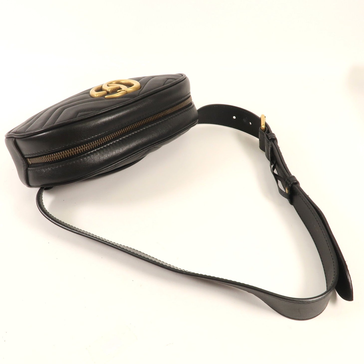 GUCCI 【激減優惠】牛皮皮革Waist Bag金扣腰包