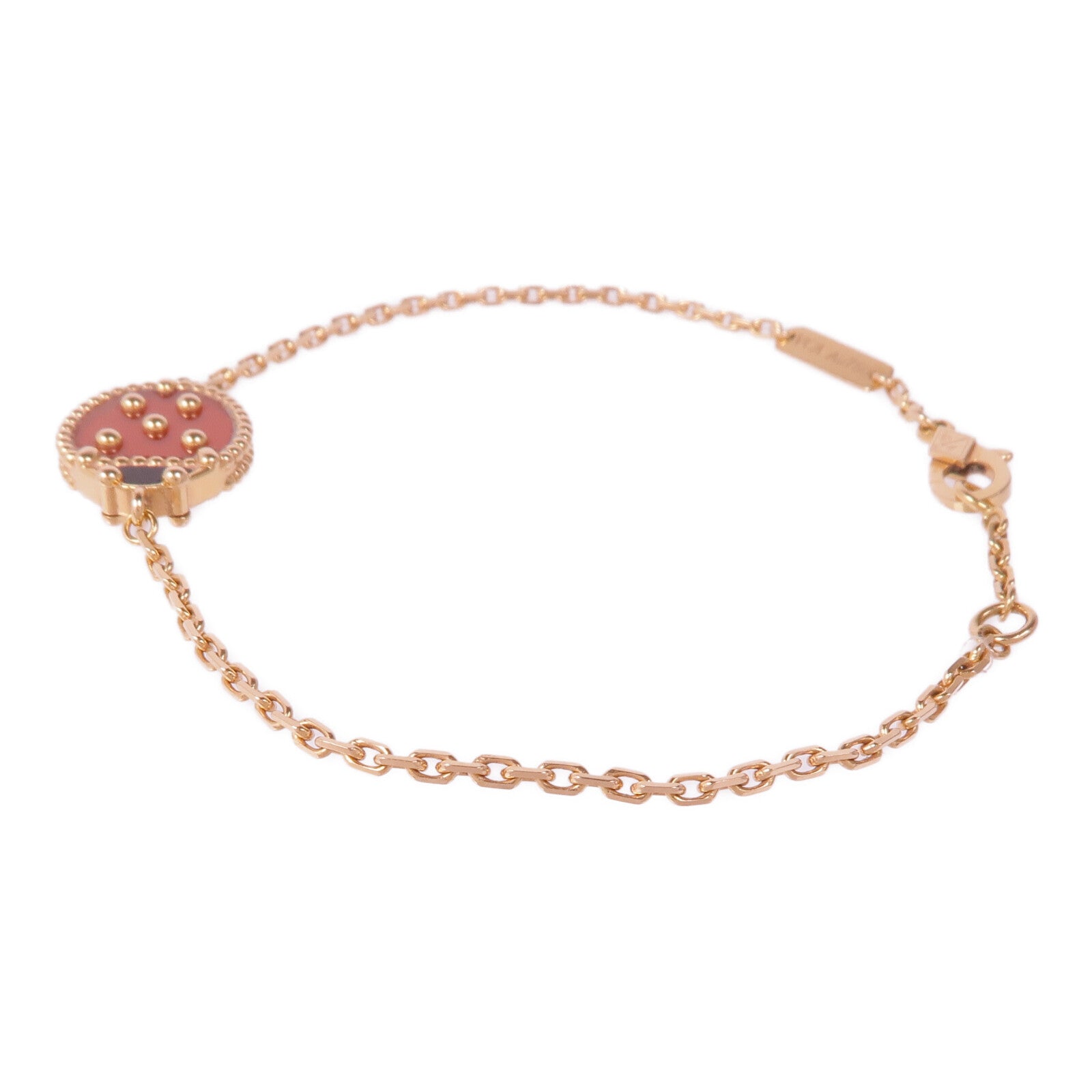 Van Cleef & Arpels 18K玫瑰金Lucky Spring Bracelet瑪瑙/縞瑪瑙手鏈