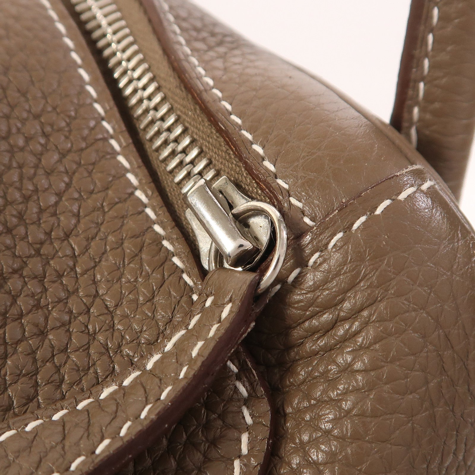 HERMES Clemence皮革Lindy 34銀扣手挽肩背兩用袋Etoupe