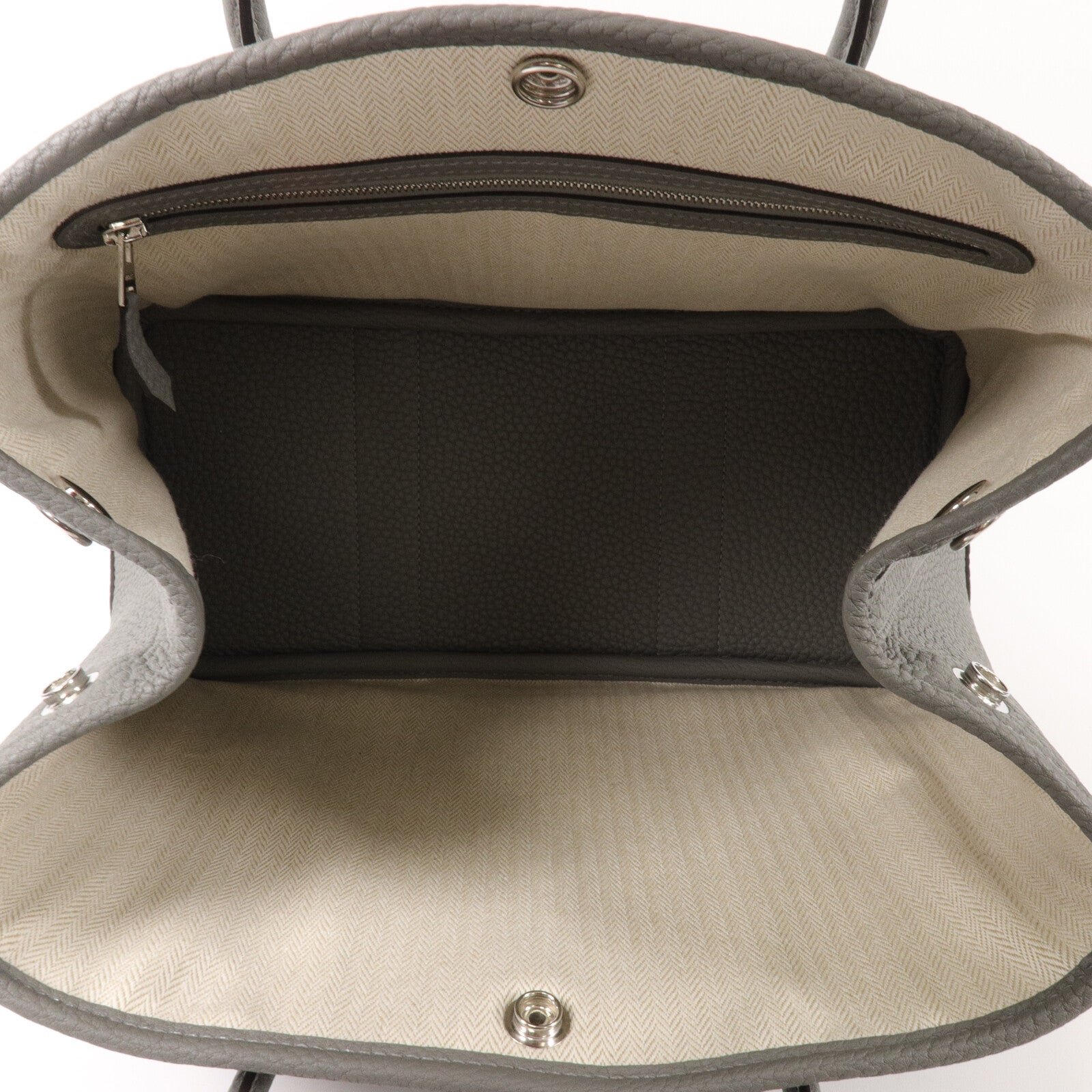 HERMES Negonda皮革Garden Party TPM手挽袋Gris Meyer