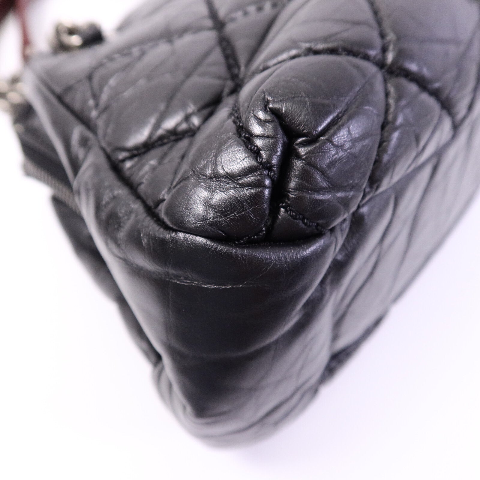 CHANEL Tweed/牛皮皮革Chain Shoulder Bag鏈帶肩背袋
