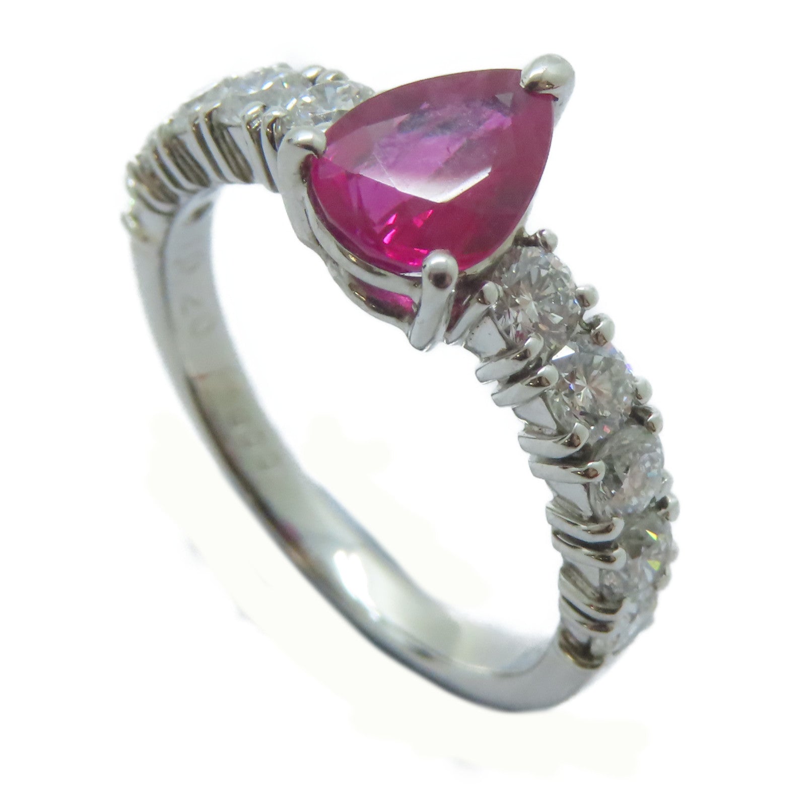 JEWELRY 【激減優惠】PT900鉑金Ruby Ring 1.02ct紅寶石/0.765ct鑚石戒指US#5.5