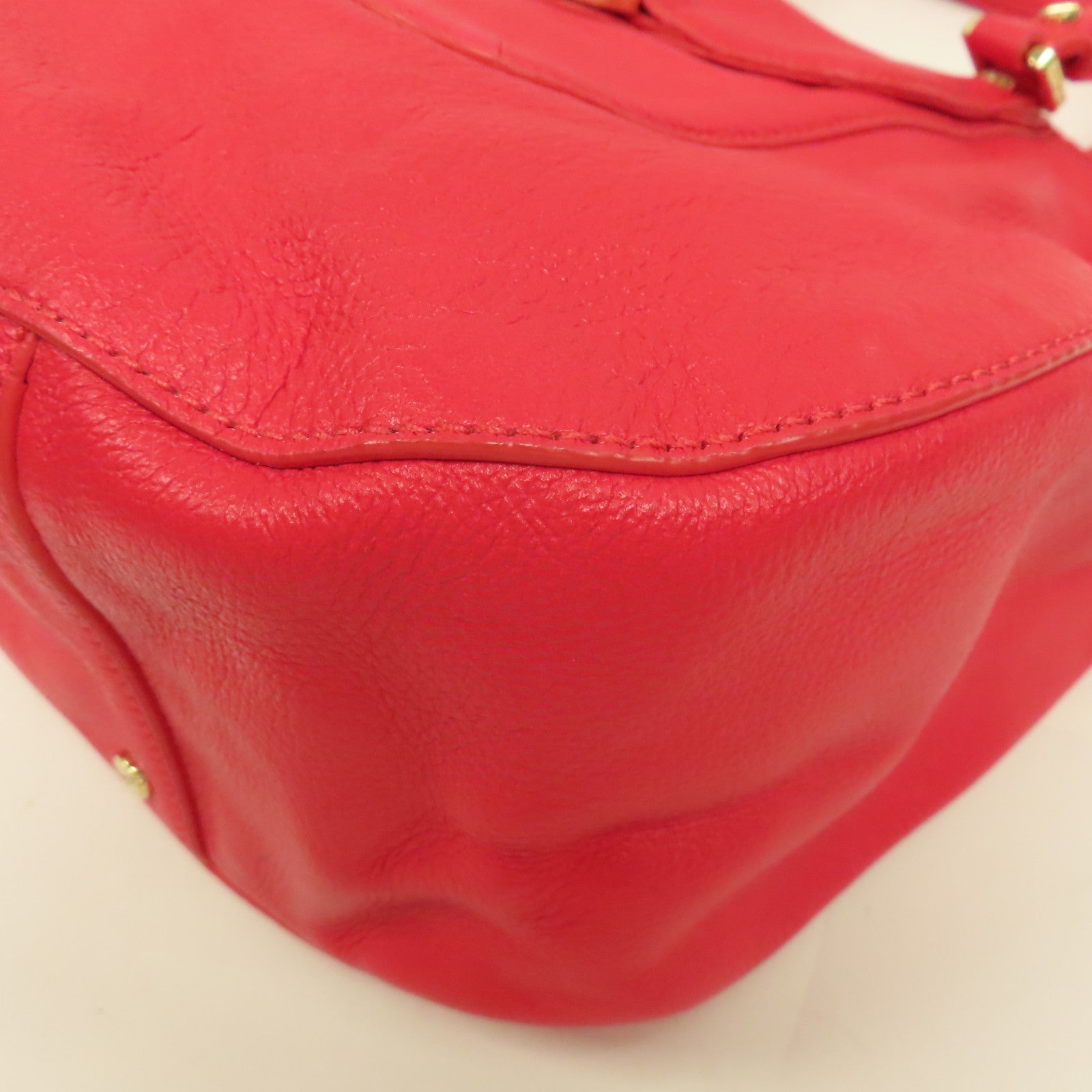 【激減優惠】牛皮皮革Tote Bag金扣手挽肩背兩用袋粉紅色