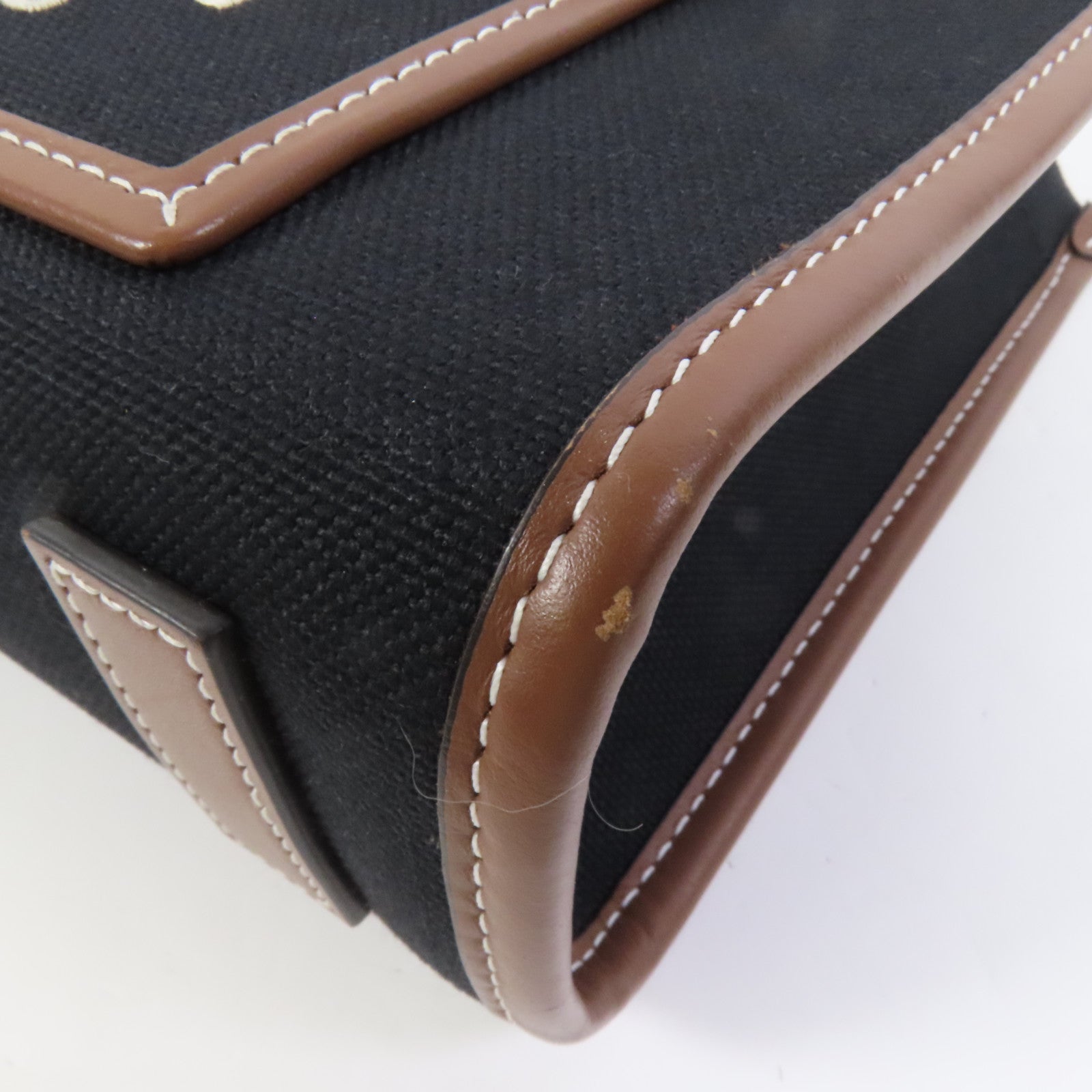 BURBERRY 帆布Mini Freya銀扣手挽肩背兩用袋