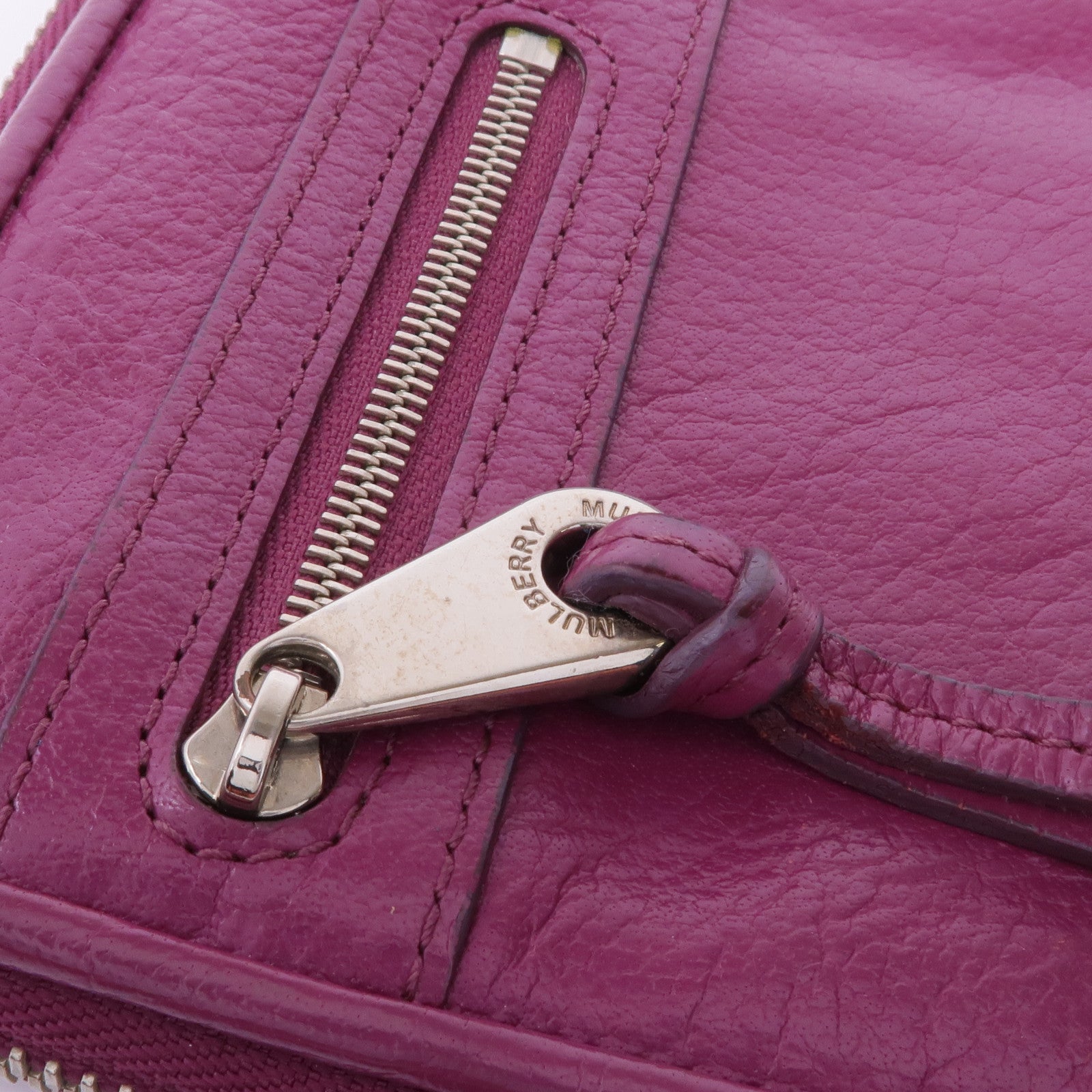 MULBERRY 牛皮皮革Long Wallet銀扣長錢包