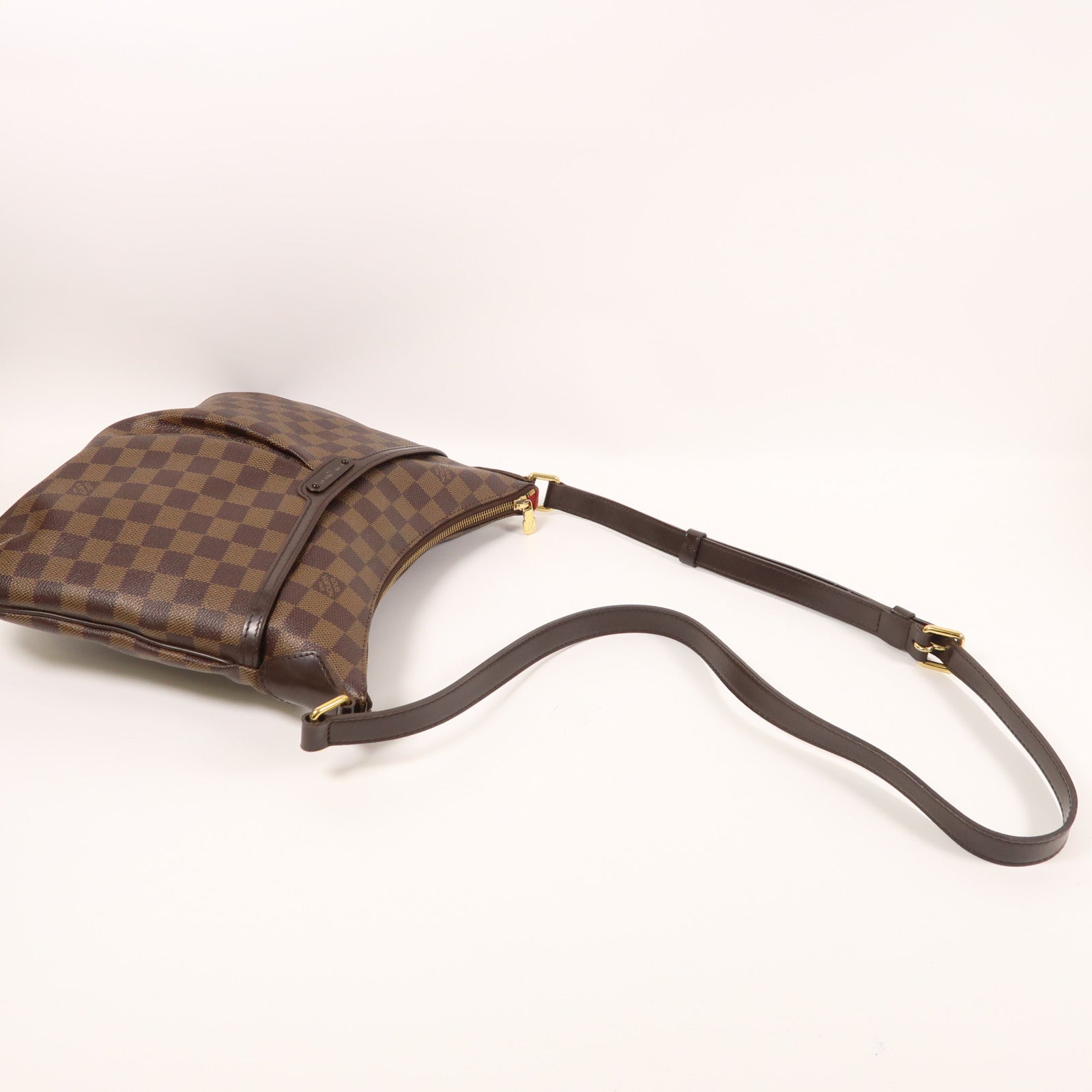 LOUIS VUITTON Damier Bloomsbury PM金扣肩背袋棕色