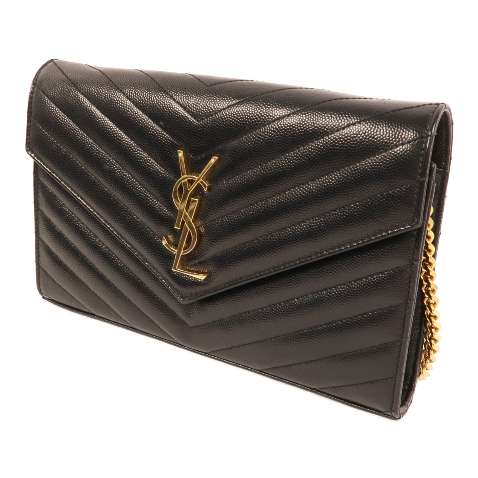 YVES SAINT LAURENT 牛皮皮革Cassandre Envelope鏈帶肩背袋