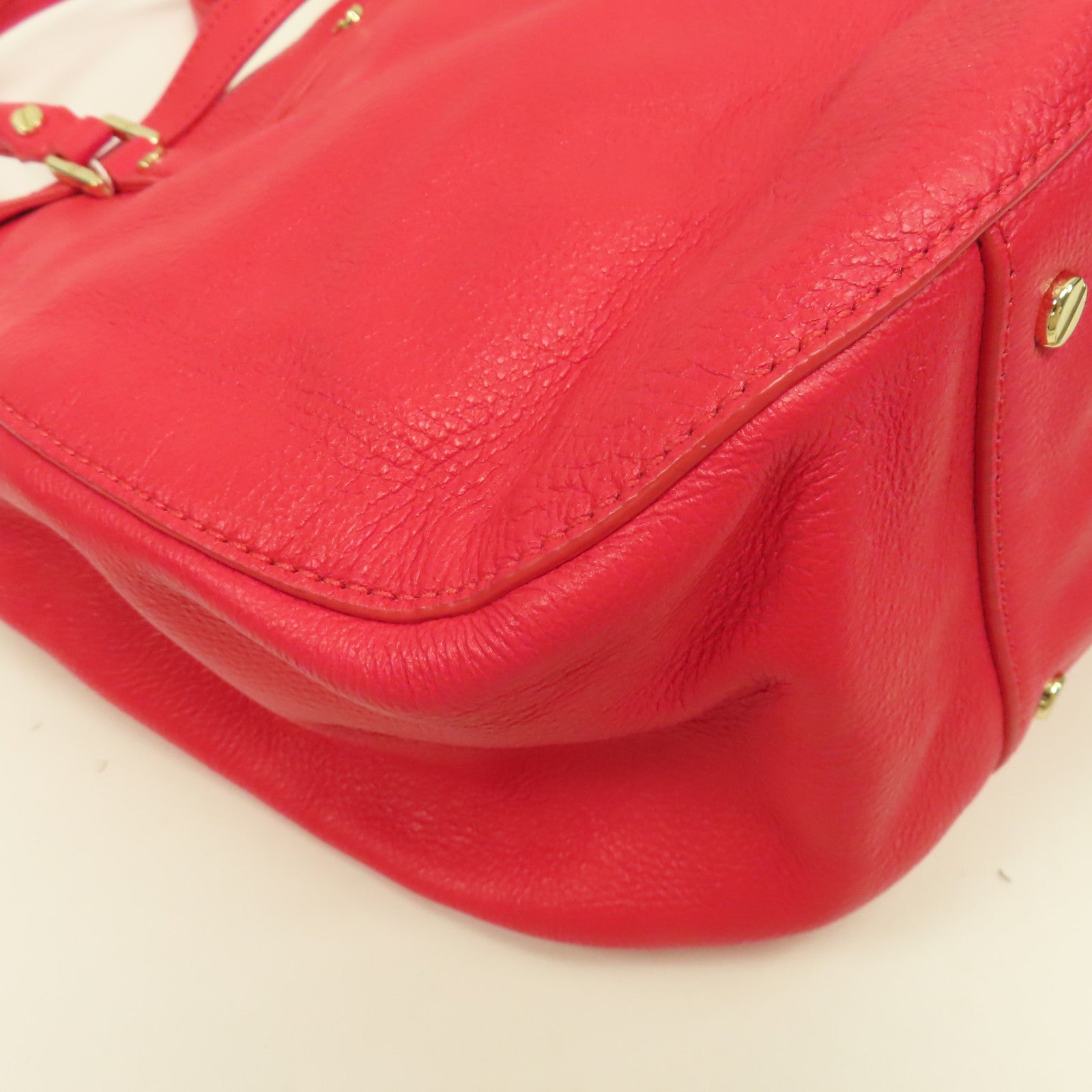 【激減優惠】牛皮皮革Tote Bag金扣手挽肩背兩用袋粉紅色