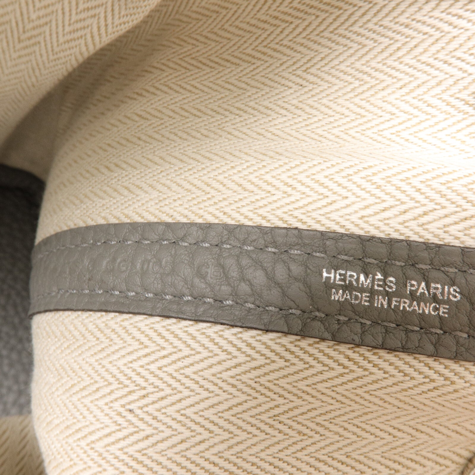 HERMES Negonda皮革Garden Party TPM手挽袋Gris Meyer