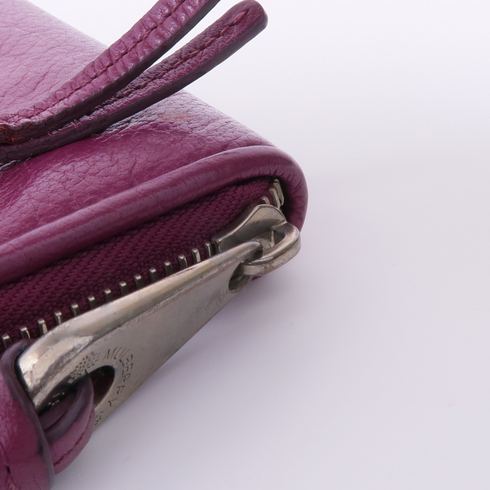 MULBERRY 牛皮皮革Long Wallet銀扣長錢包