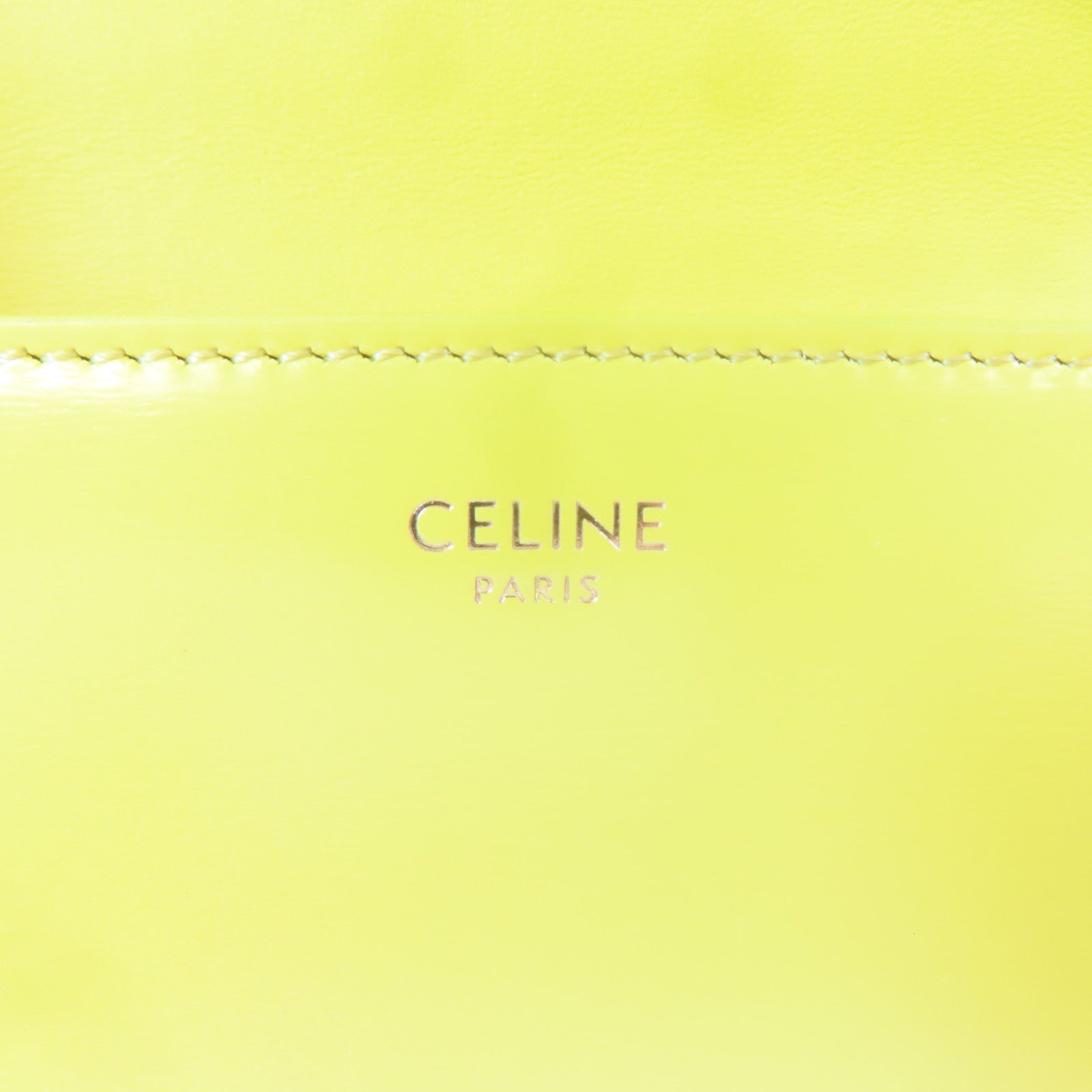 CELINE 【激減優惠】牛皮皮革Triomphe Bag金扣鏈帶肩背袋黃色
