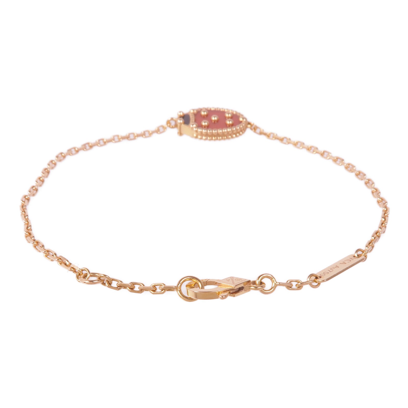 Van Cleef & Arpels 18K玫瑰金Lucky Spring Bracelet瑪瑙/縞瑪瑙手鏈