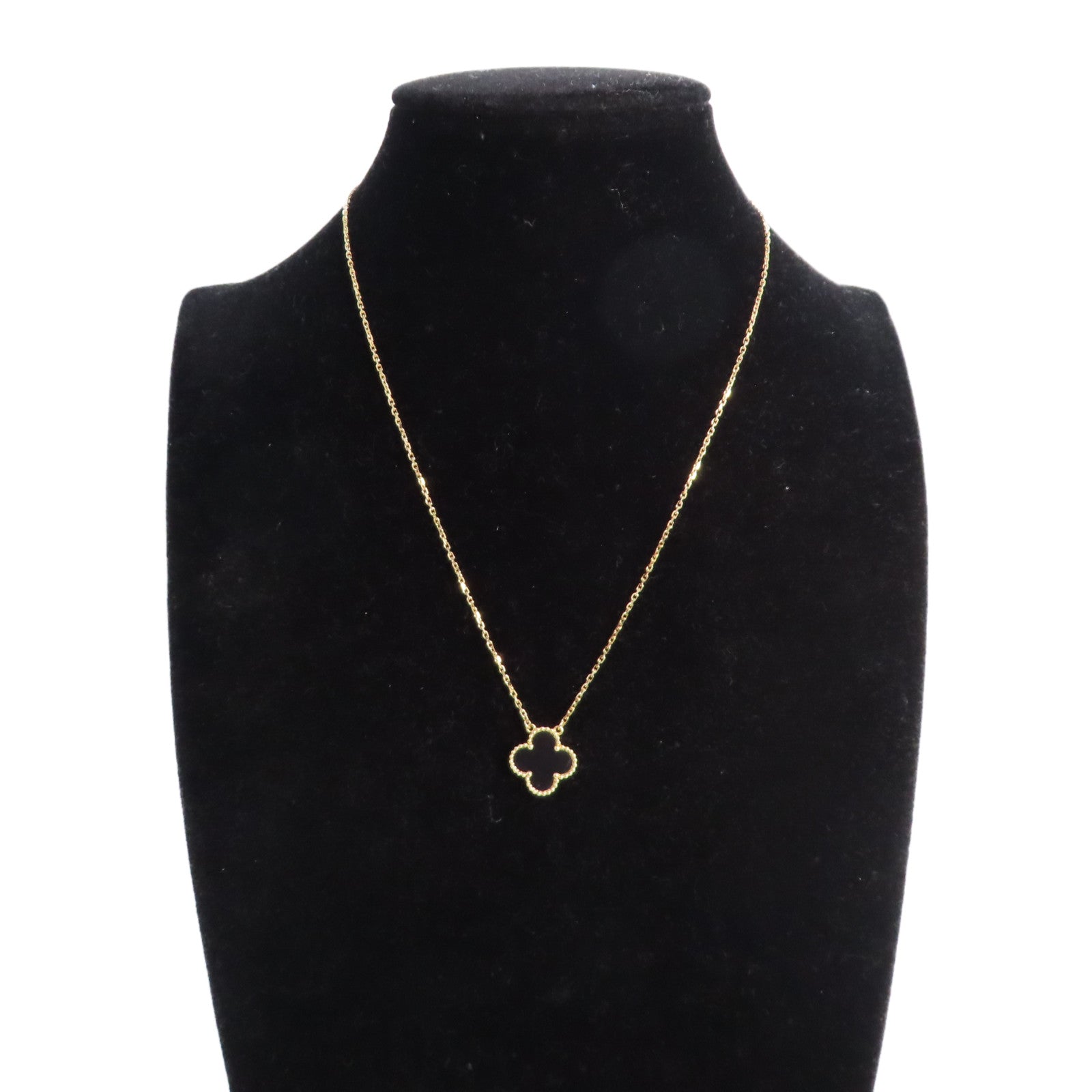 Van Cleef & Arpels 18K黃金/瑪瑙Vintage Alhambra Necklace金扣項鏈