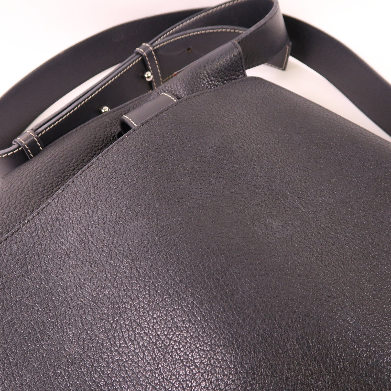 LOEWE SHW Shoulder Bag Calfskin Leather Black