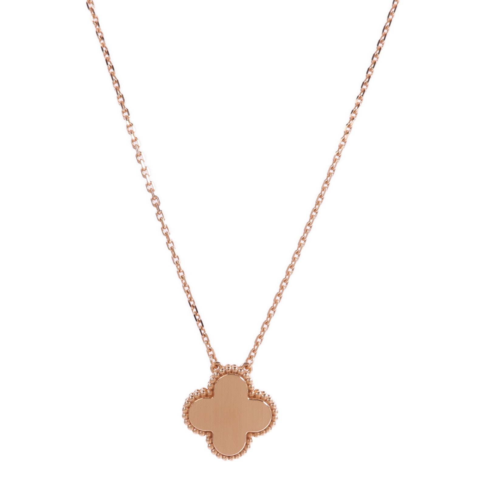Van Cleef & Arpels 18K玫瑰金/珍珠母貝Vintage Alhambra鑽石項鍊