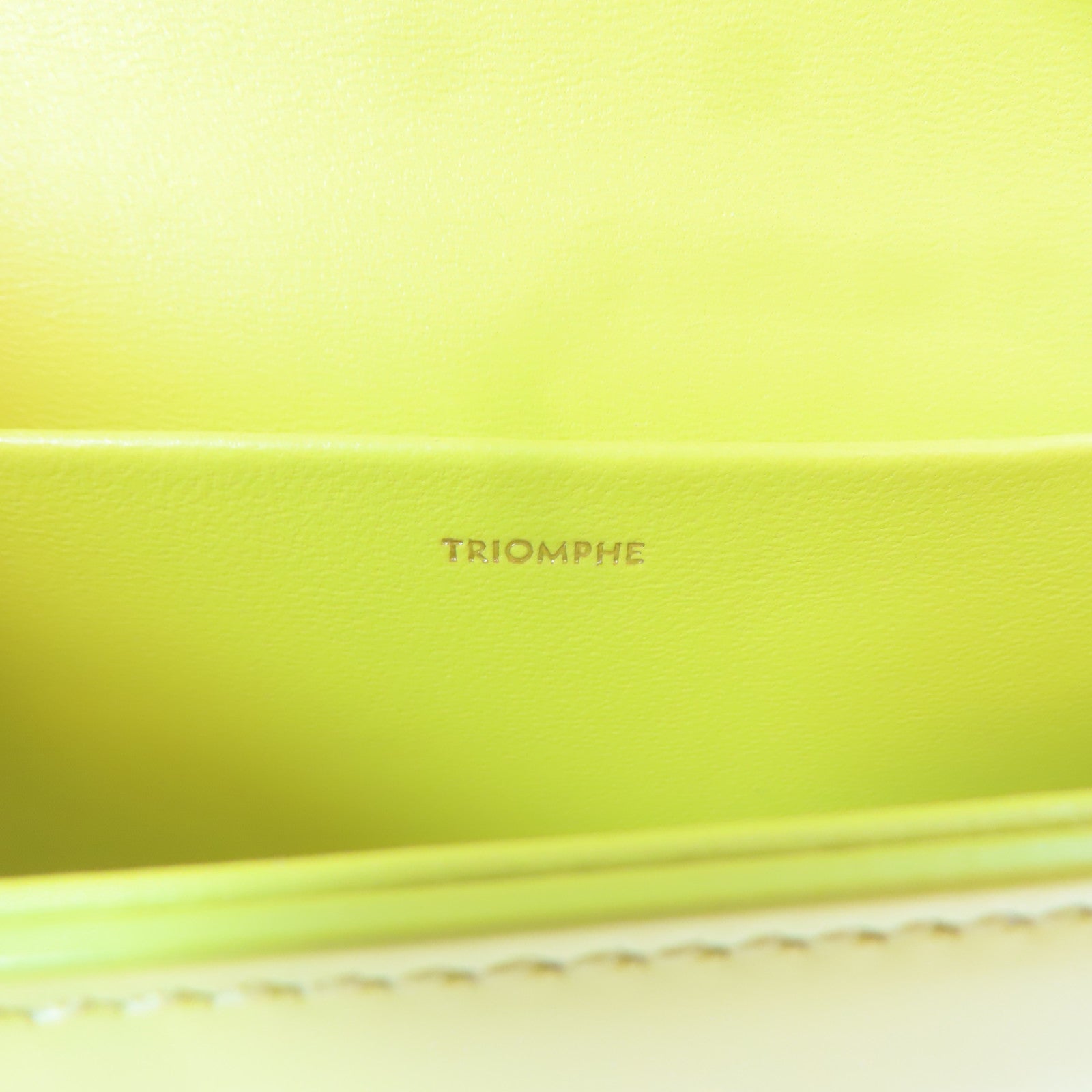 CELINE 【激減優惠】牛皮皮革Triomphe Bag金扣鏈帶肩背袋黃色