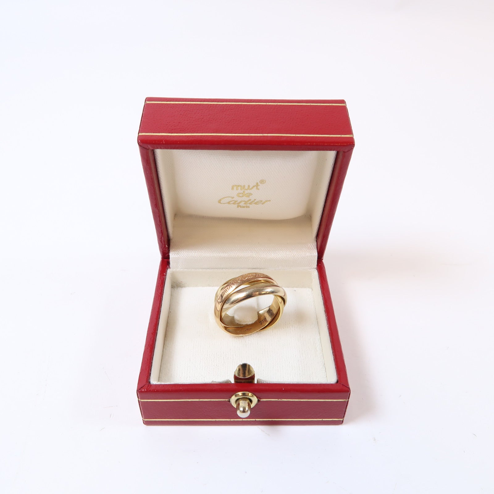 CARTIER 18K黃金/白金/玫瑰金Trinity Ring戒指Cartier#50/US#5.25