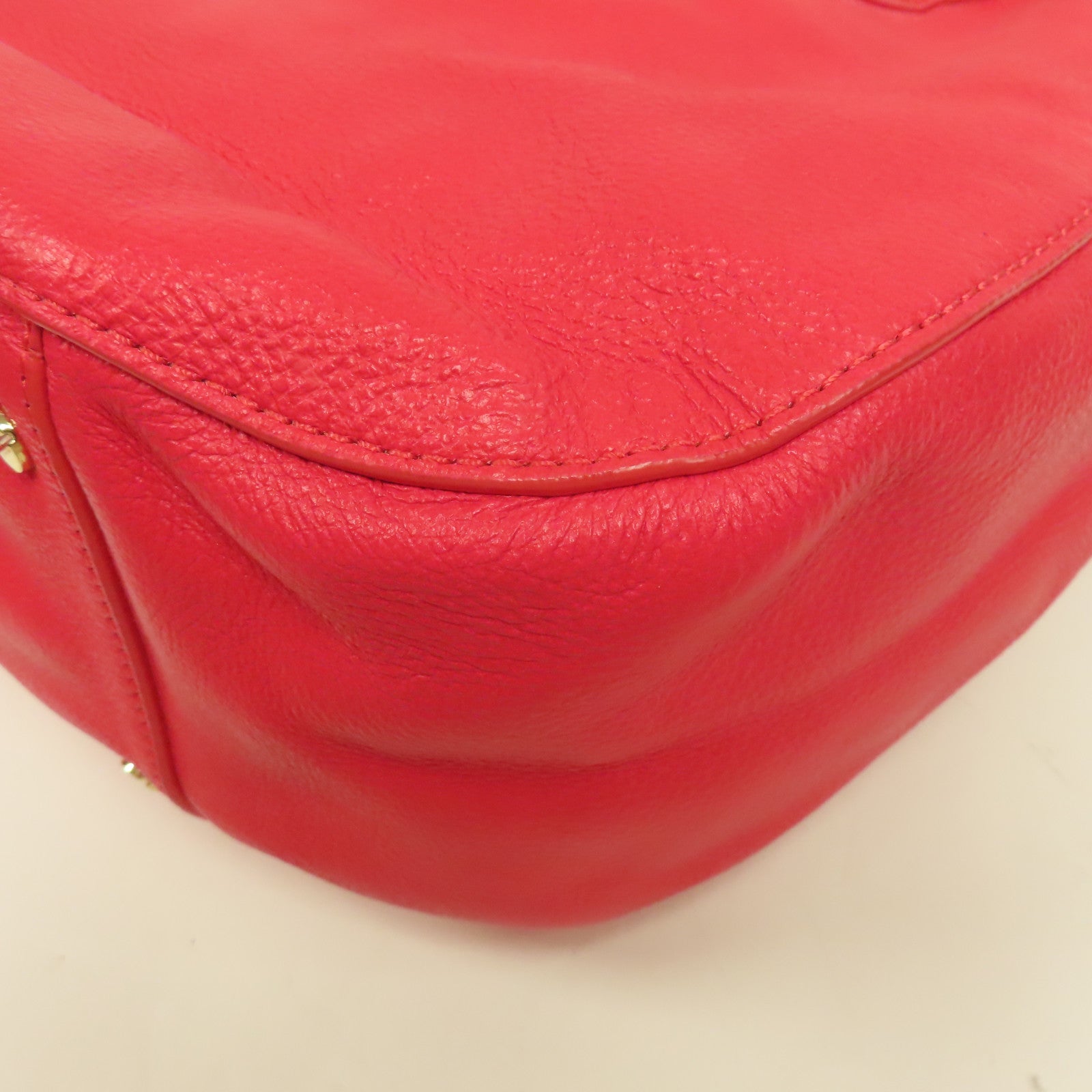 【激減優惠】牛皮皮革Tote Bag金扣手挽肩背兩用袋粉紅色