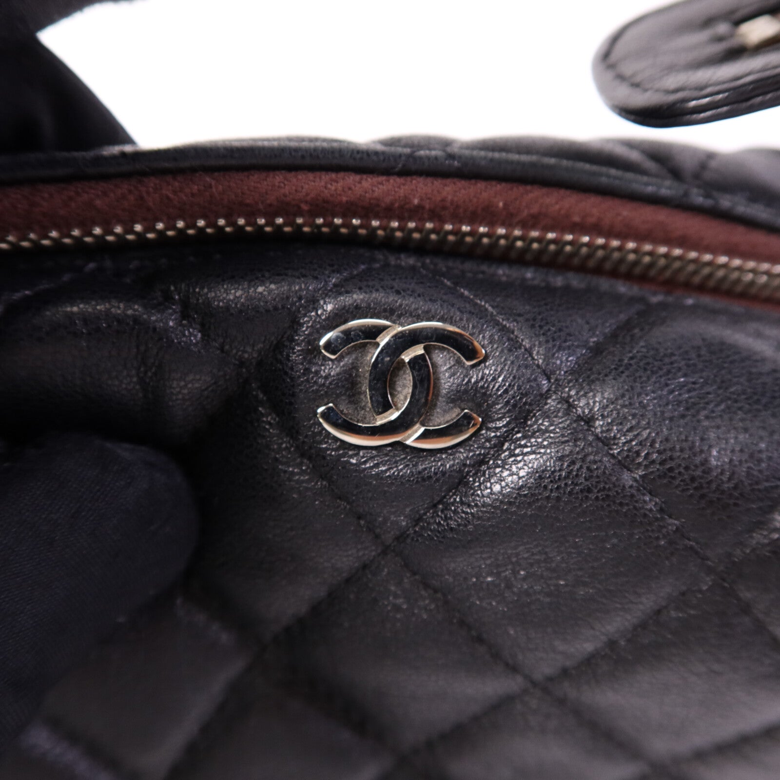 CHANEL 羊皮皮革Vintage Hobo Bag銀扣肩背袋