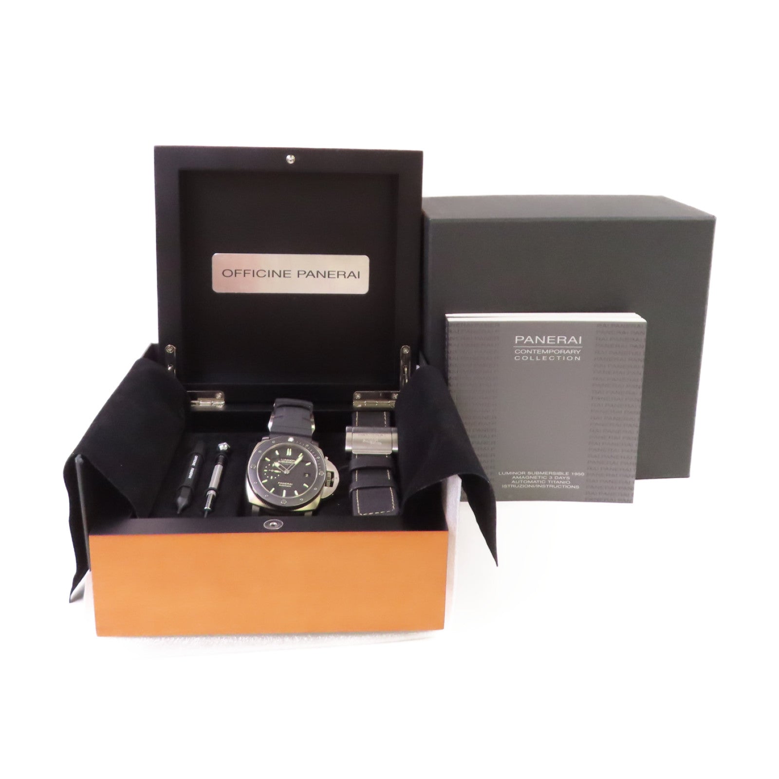 PANERAI Luminor Watch不鏽鋼/橡膠帶自動機芯手錶黑色