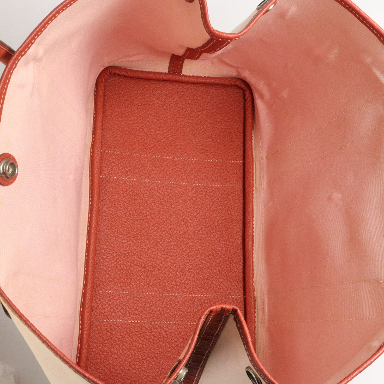 HERMES Toile/Negonda皮革Garden Party PM手挽袋Rose Sakura/Rouge Duchesse