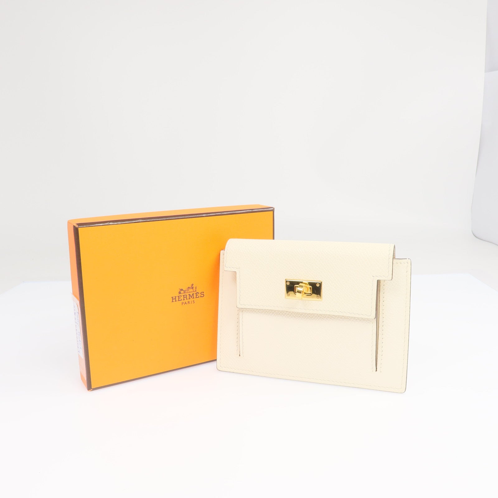 HERMES Epsom皮革Kelly Pocket金扣零錢包Nata