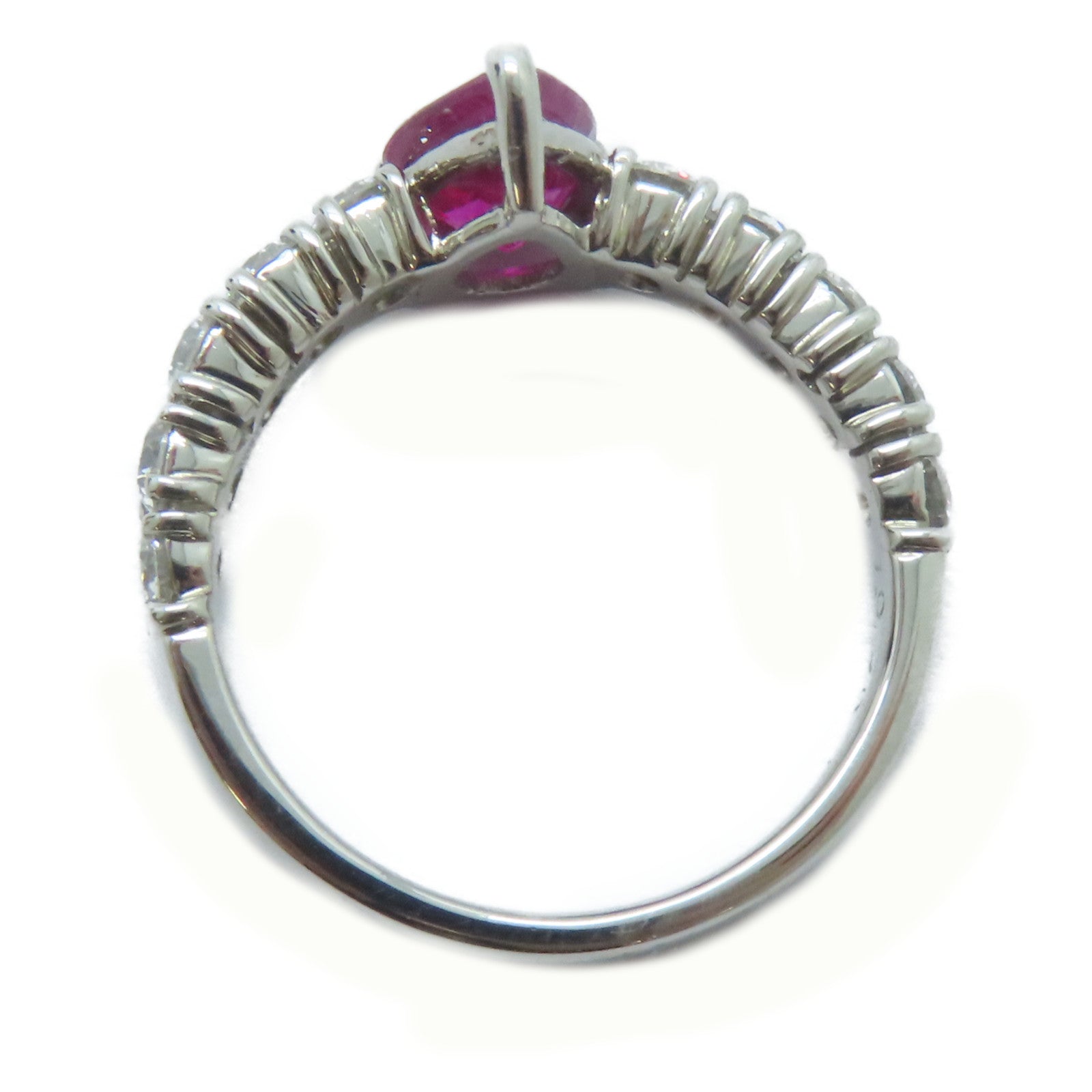 JEWELRY 【激減優惠】PT900鉑金Ruby Ring 1.02ct紅寶石/0.765ct鑚石戒指US#5.5