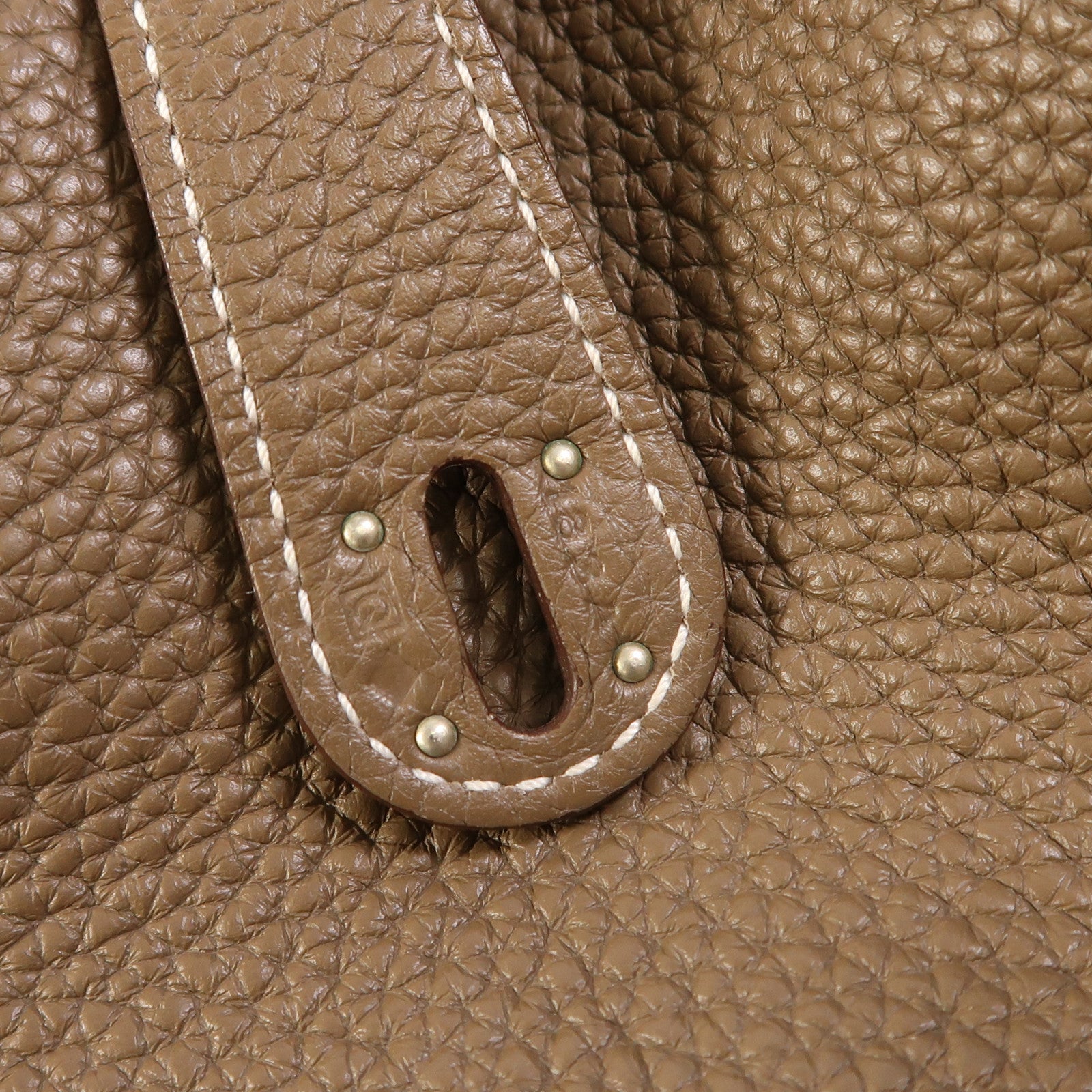 HERMES Clemence皮革Lindy 34銀扣手挽肩背兩用袋Etoupe