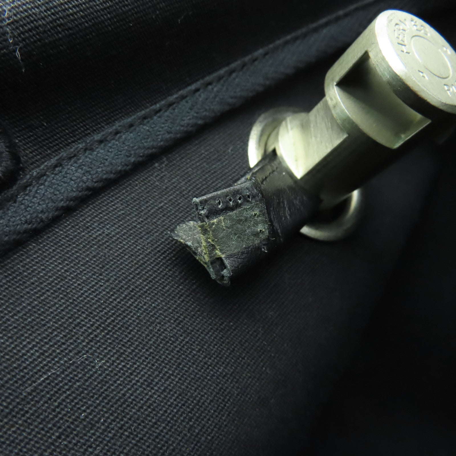 HERMES 帆布Herbag Backpack銀扣背包Noir黒色