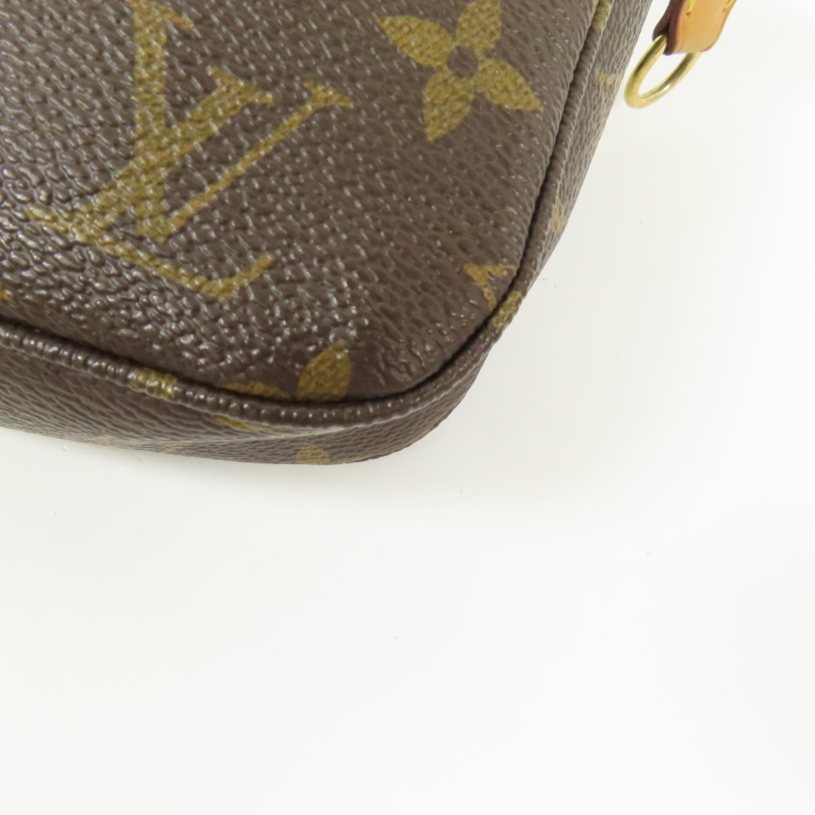 LOUIS VUITTON Monogram Pochette Accessoires金扣手拿包棕色