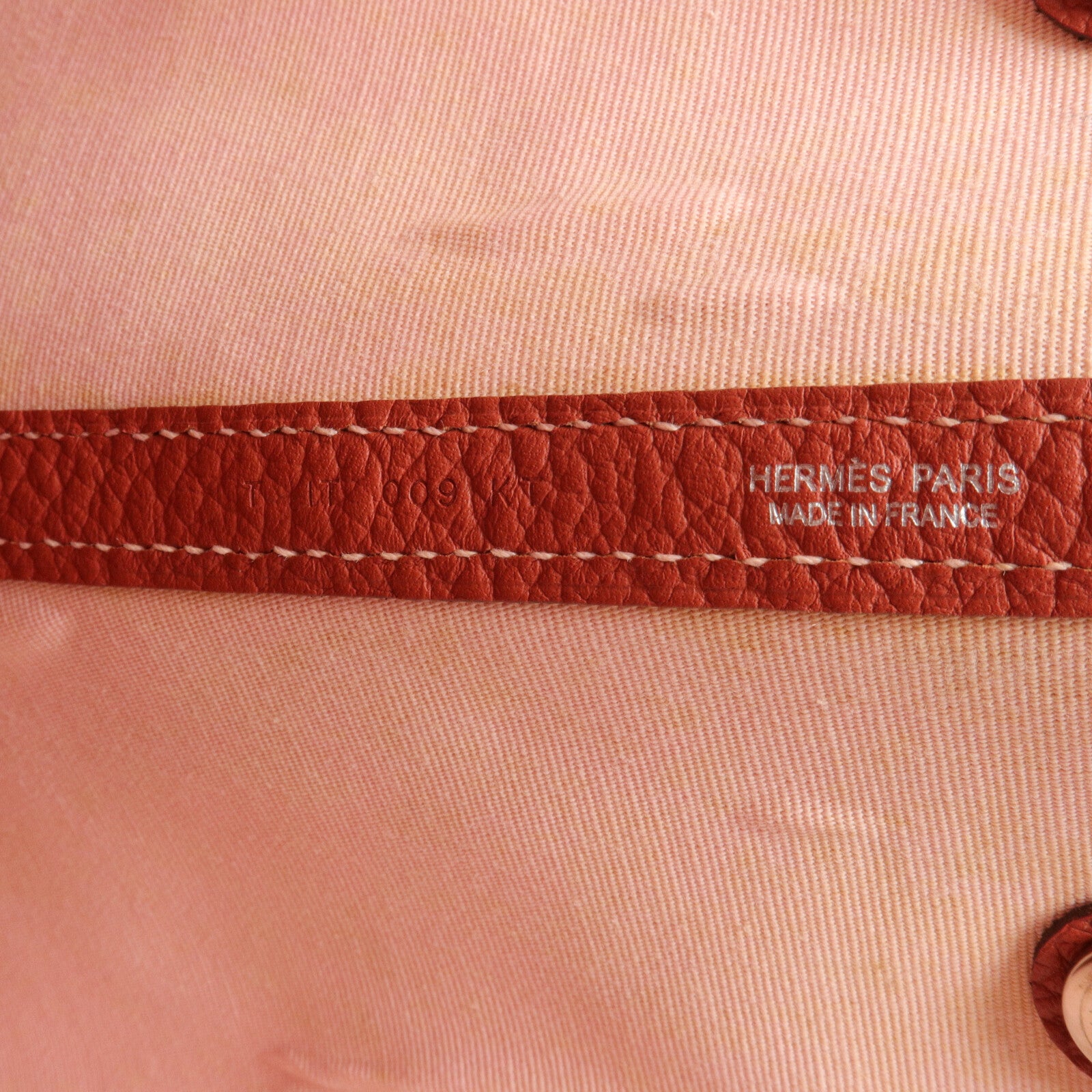 HERMES Toile/Negonda皮革Garden Party PM手挽袋Rose Sakura/Rouge Duchesse