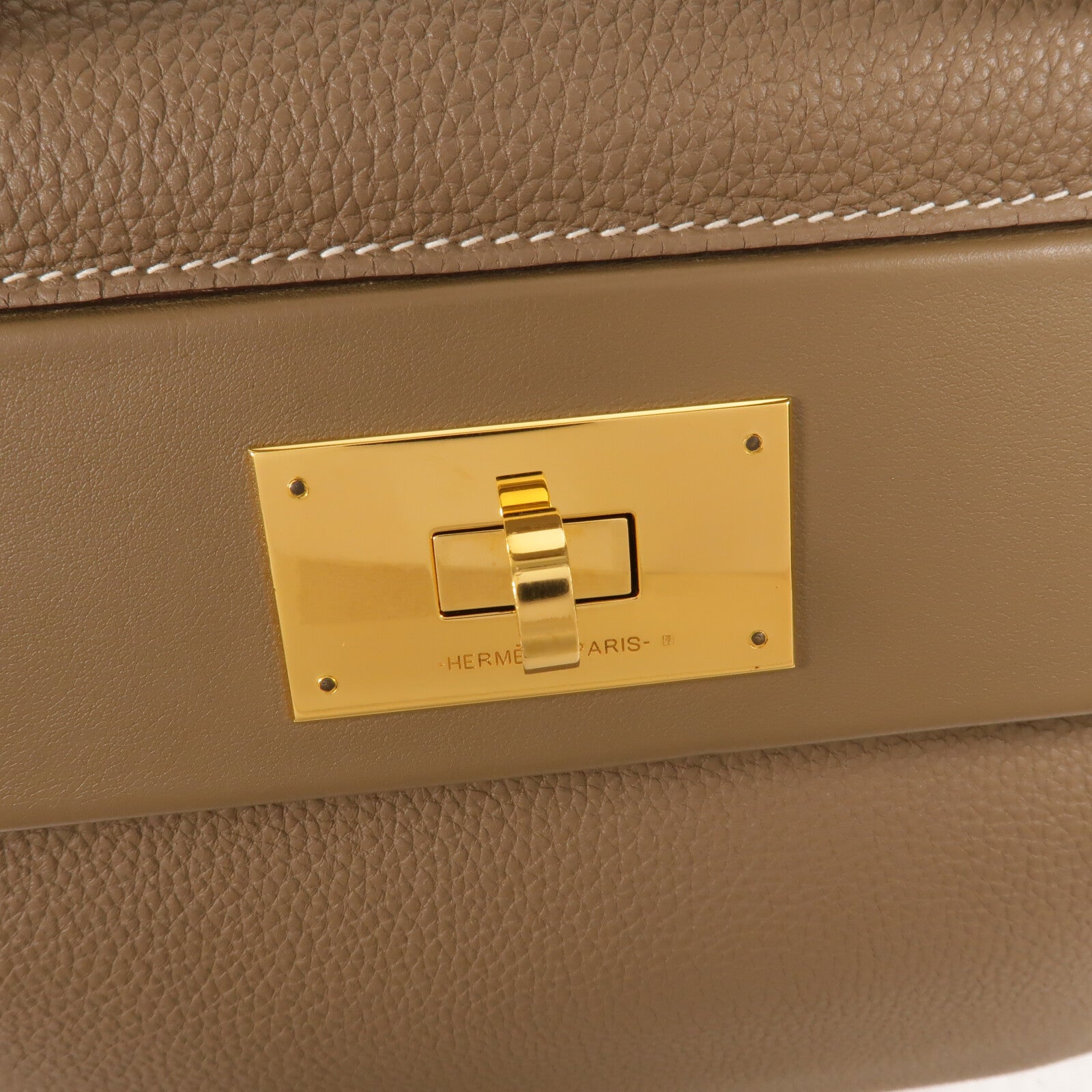 HERMES Clemence皮革24/24 29cm手挽肩背兩用袋Etoupe